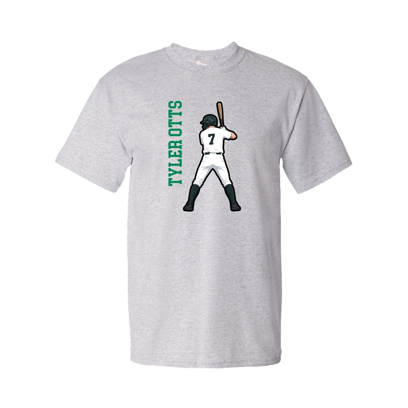Youth Tee — Name Vertical in Grey