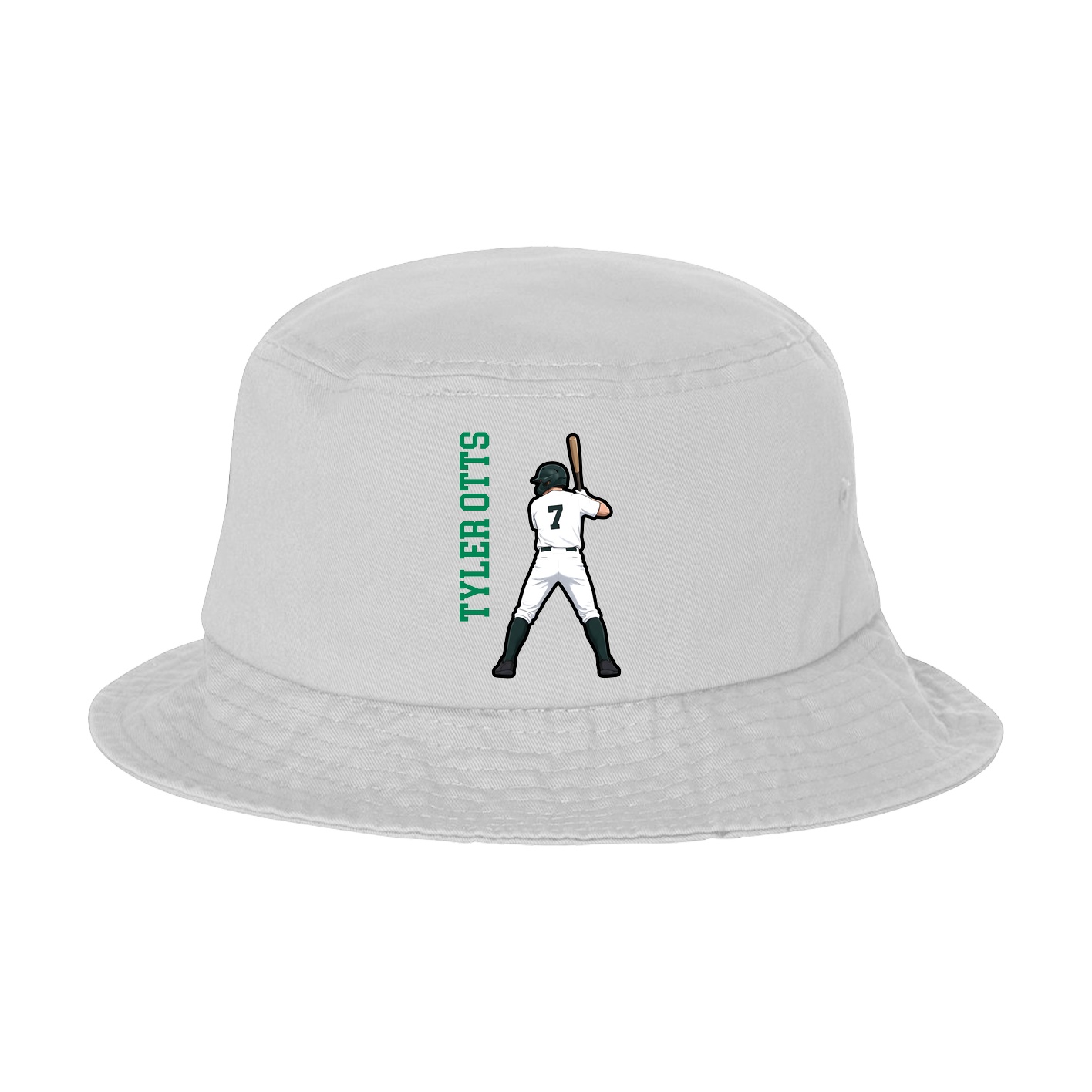 Bucket Cap — Name Vertical in White