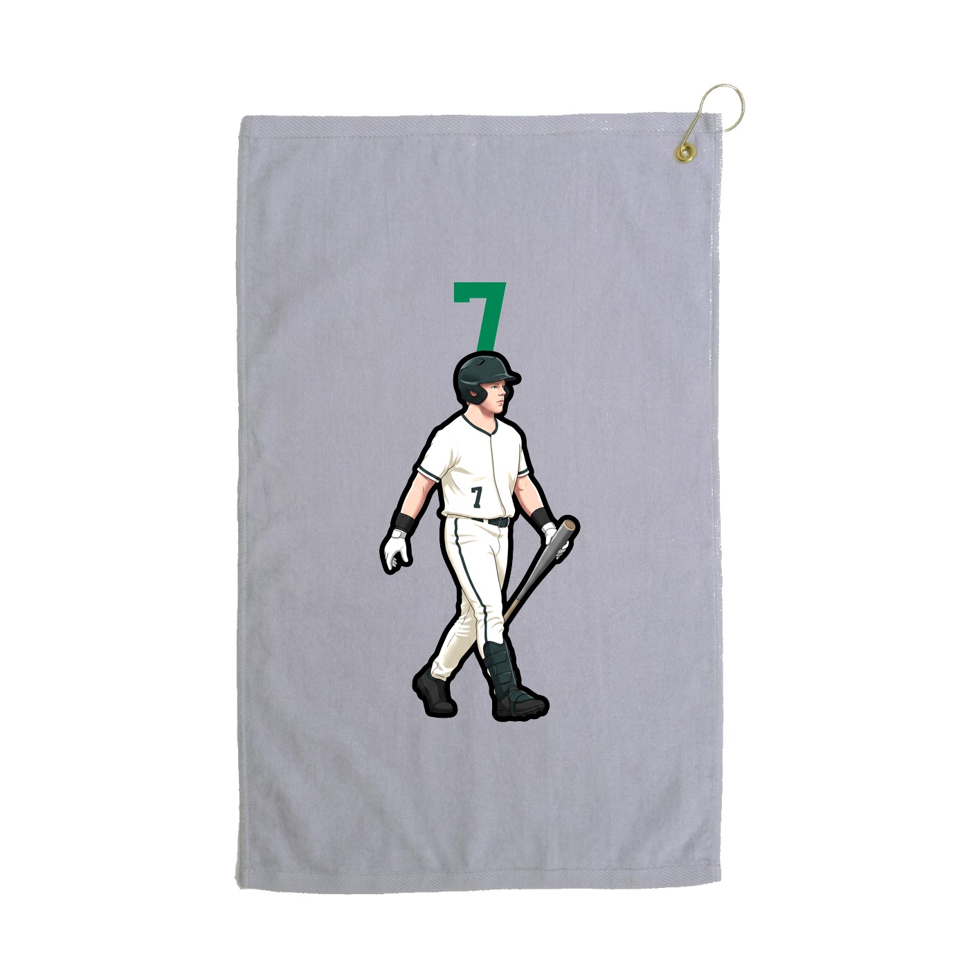 Golf Towel — Number Top in Grey