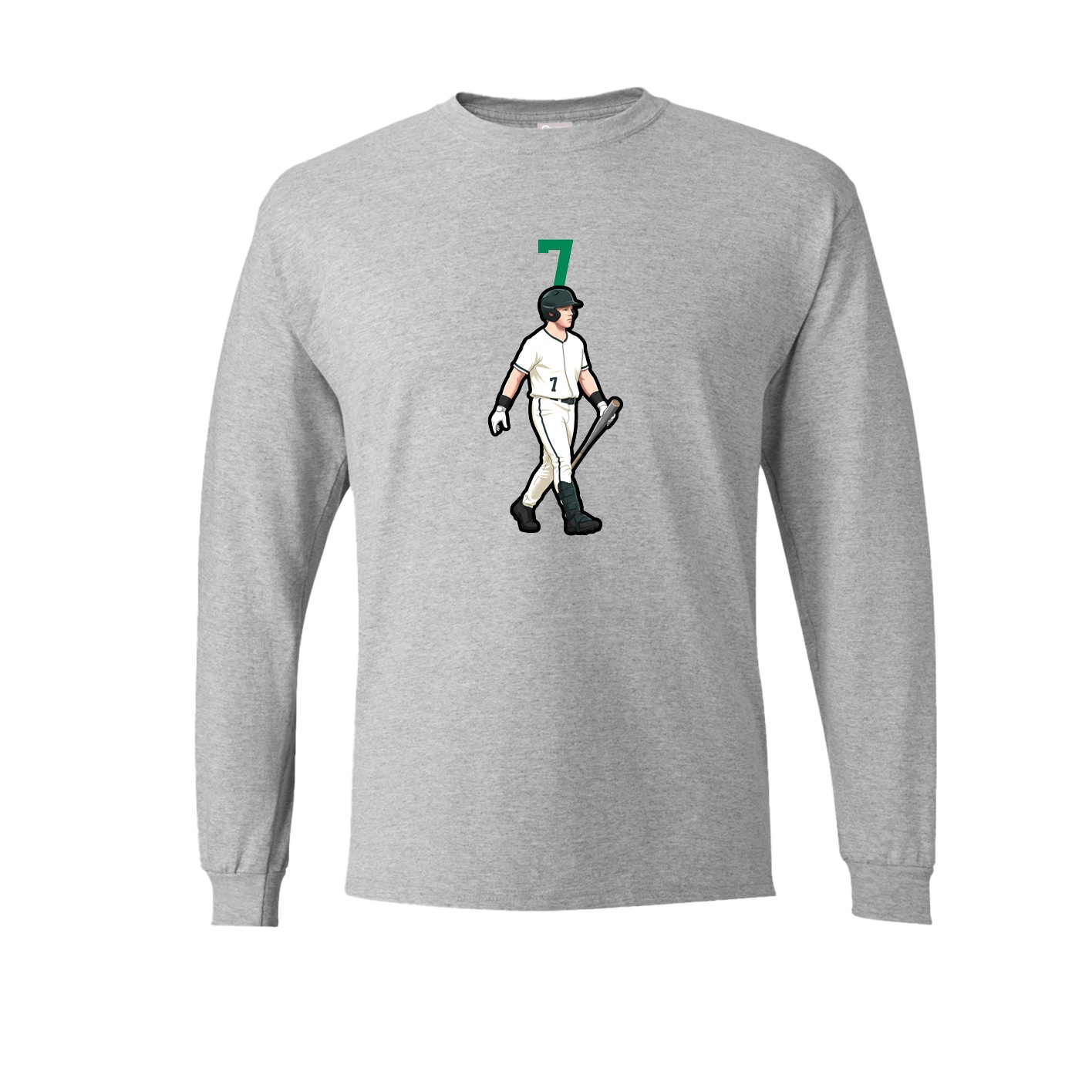 Long Sleeve Tee — Number Top in Grey