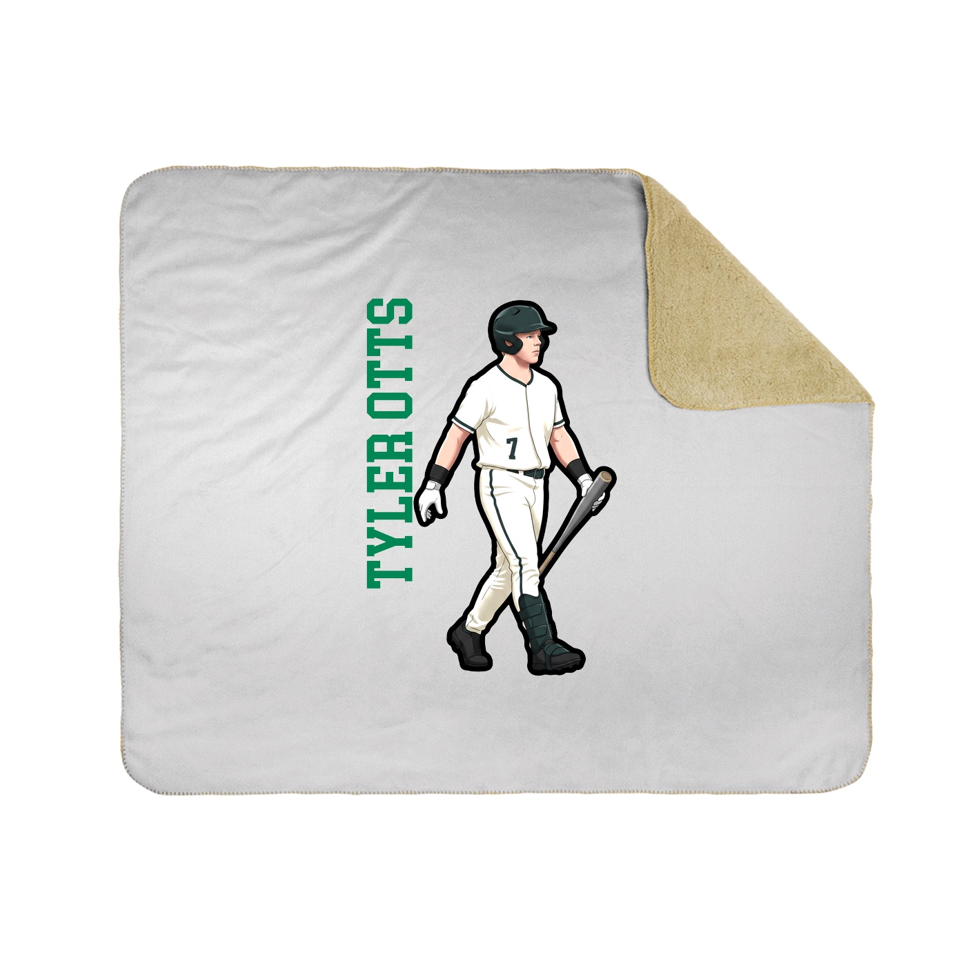 Throw Blanket — Name Vertical in White