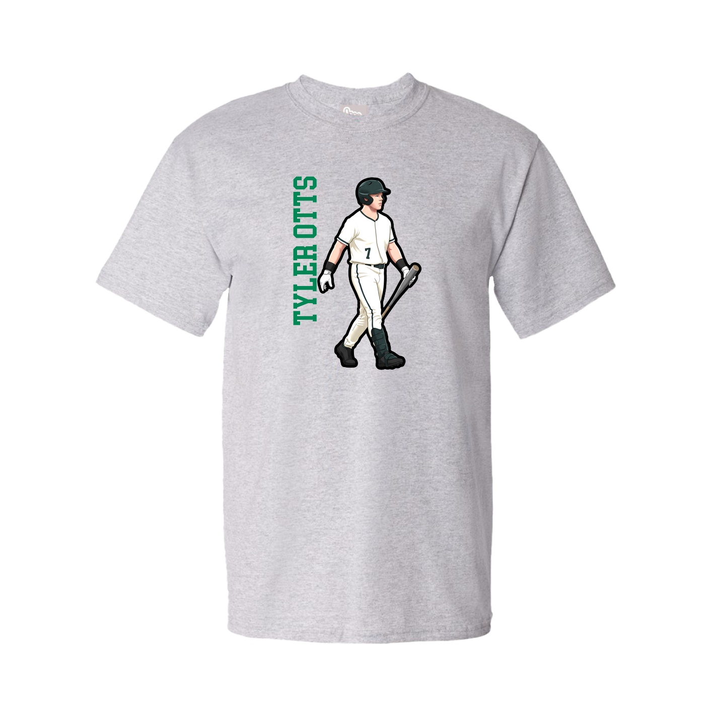Tee — Name Vertical in Grey
