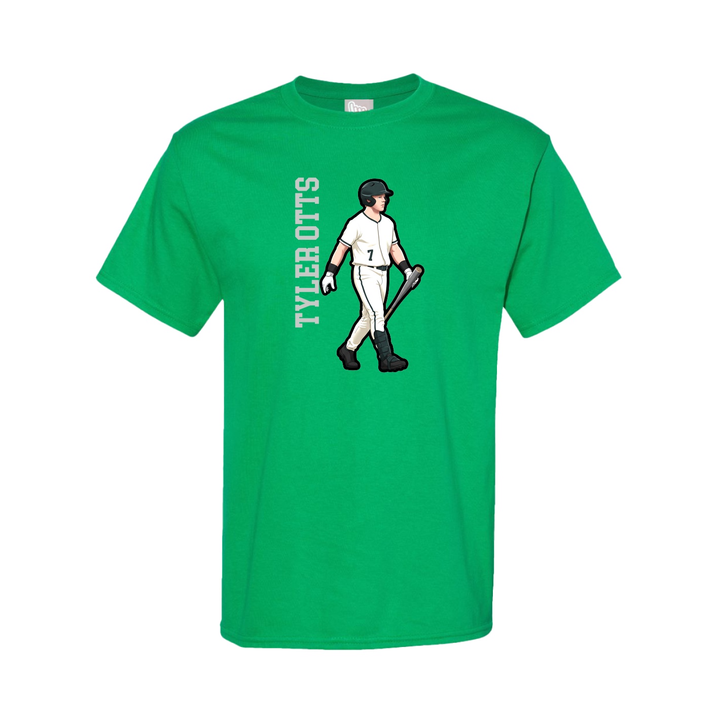 Youth Tee — Name Vertical in Green