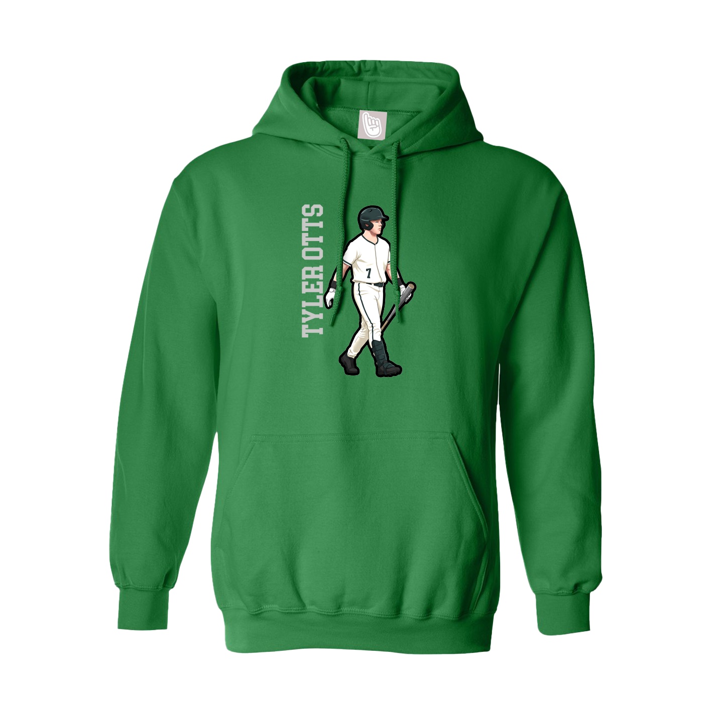 Hoodie — Name Vertical in Green