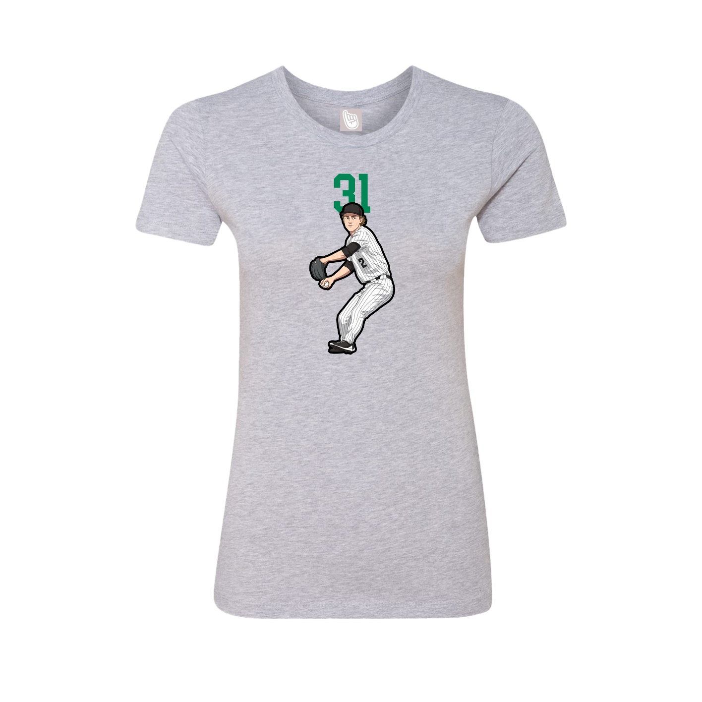 Fitted Women's Tee — Number Top in Grey