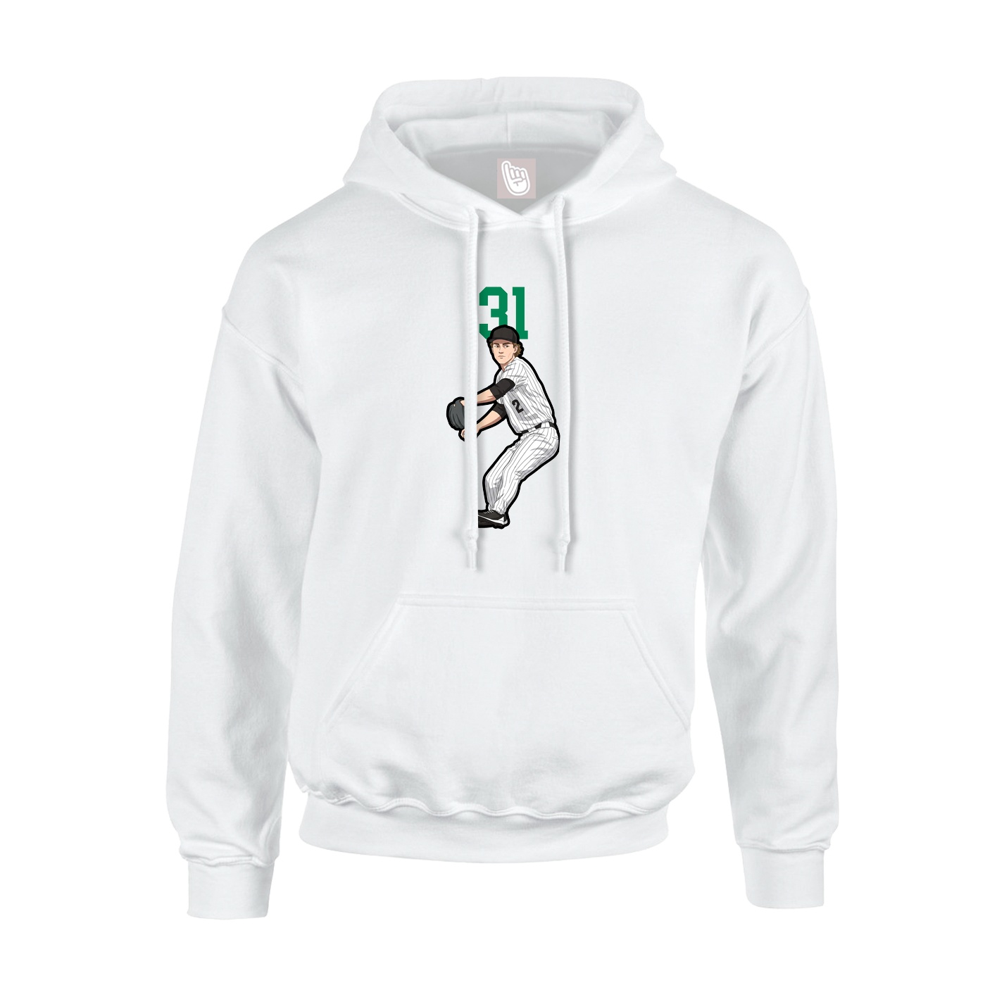 Hoodie — Number Top in White