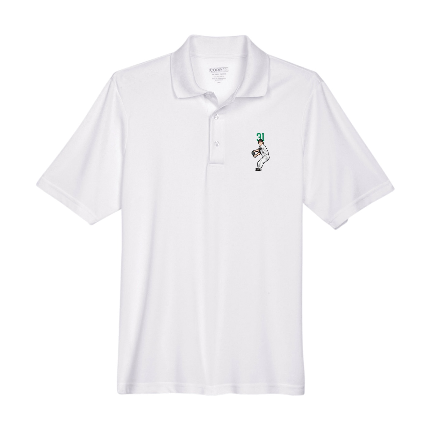 Performance Polo — Number Top in White