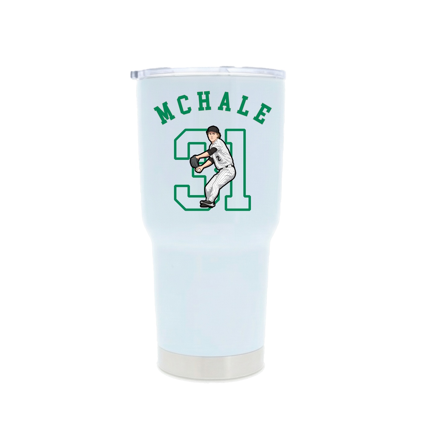 30oz Stainless Steel Tumbler — Shirsey Arch in White