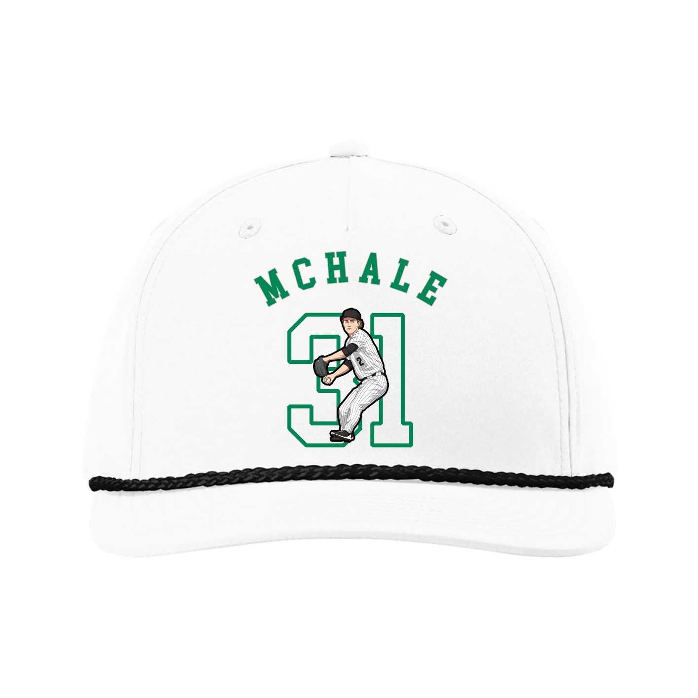 Five-Panel Classic Rope Cap — Shirsey Arch in White