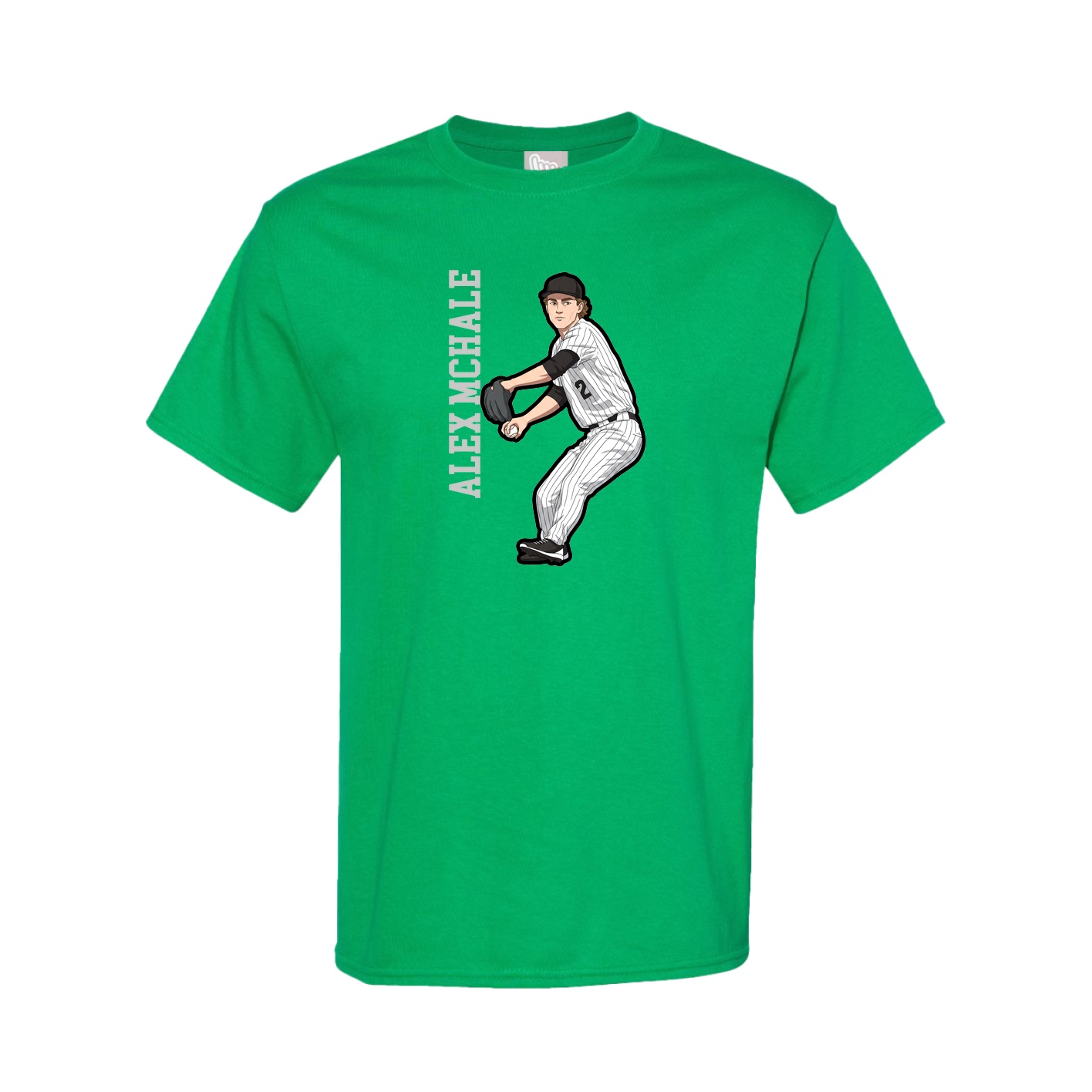 Tee — Name Vertical in Green