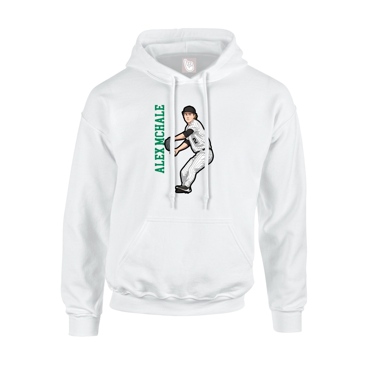 Youth Hoodie — Name Vertical in White