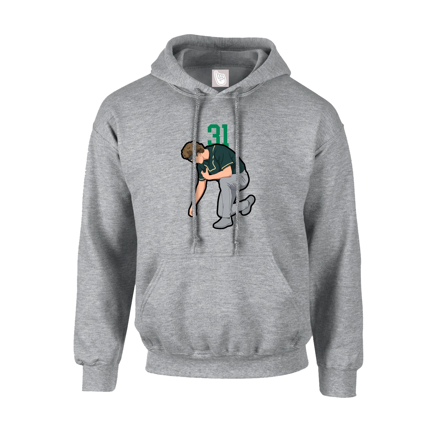 Hoodie — Number Top in Grey