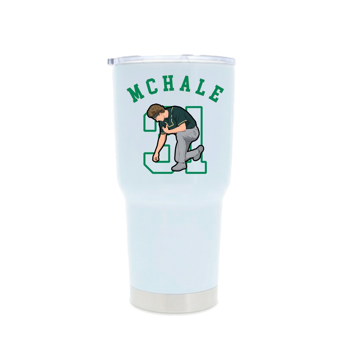 30oz Stainless Steel Tumbler — Shirsey Arch in White