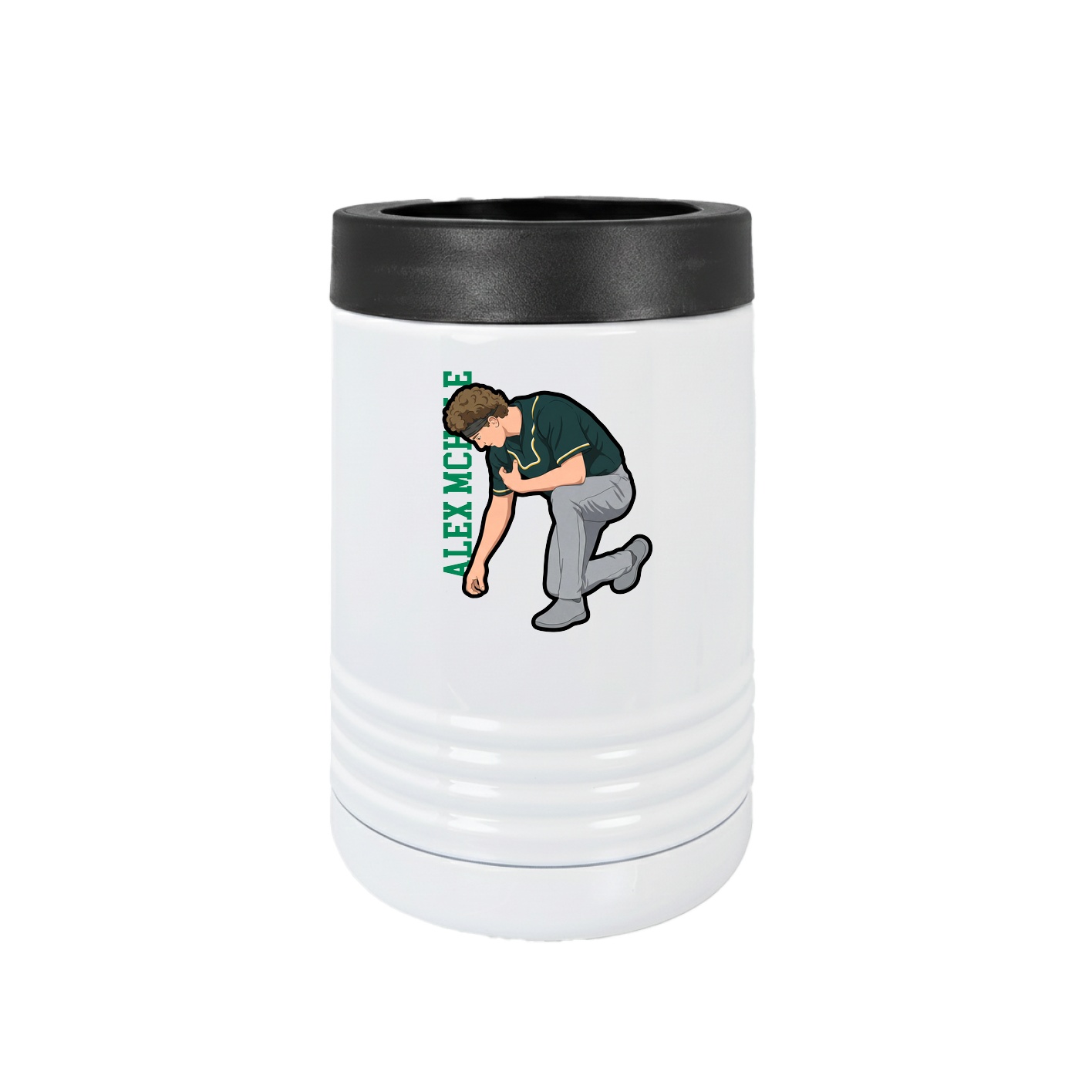 Beverage Holder — Name Vertical in White