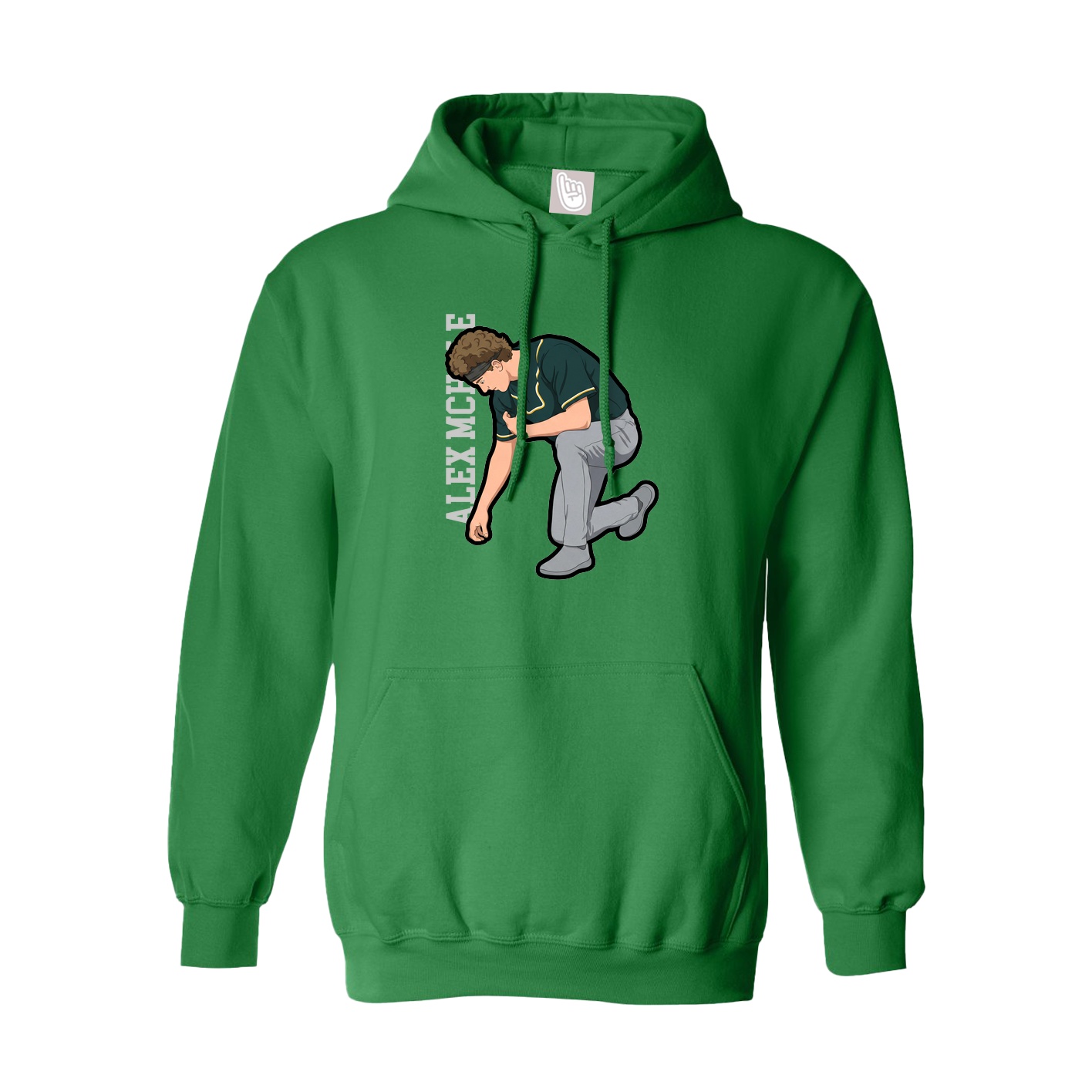 Hoodie — Name Vertical in Green