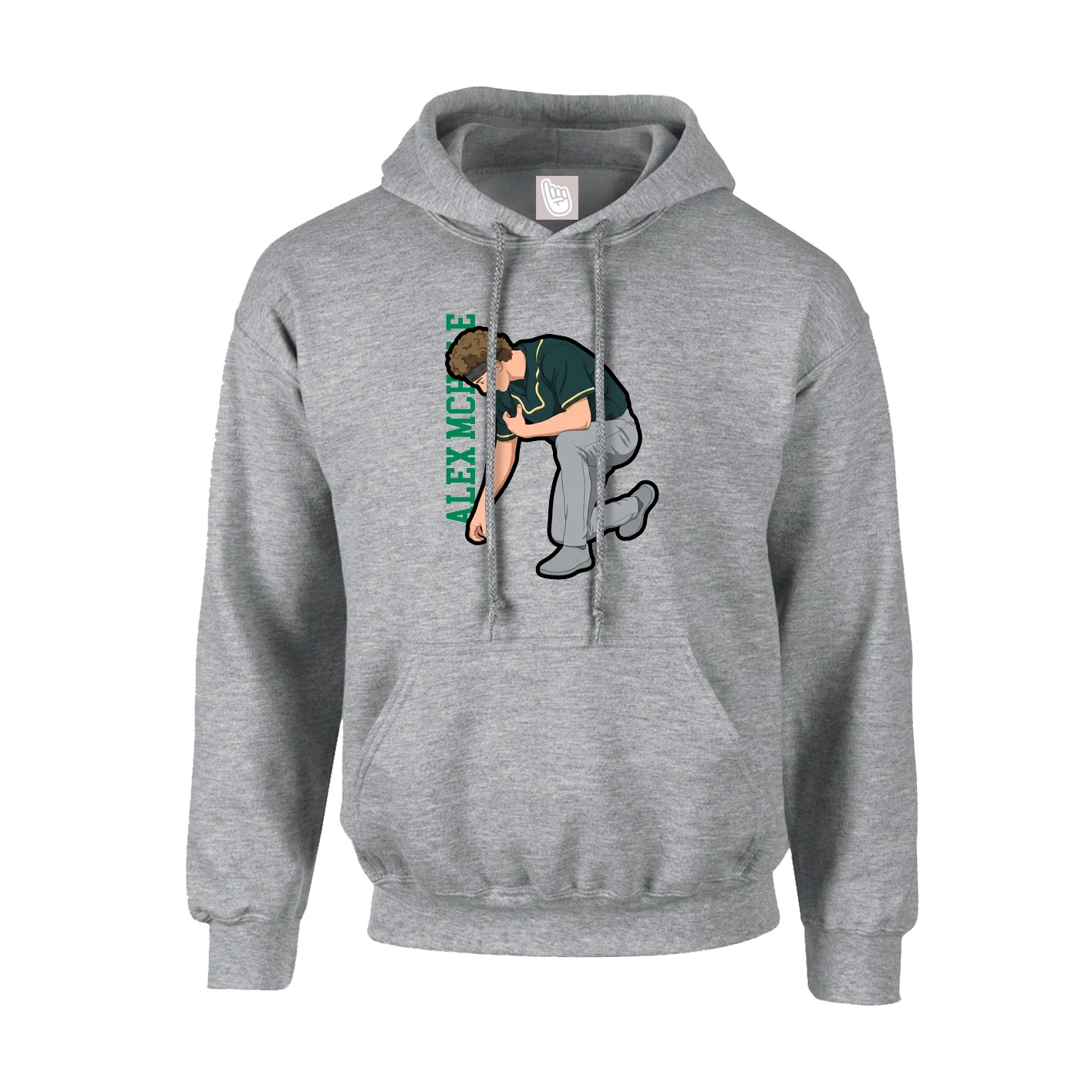 Youth Hoodie — Name Vertical in Grey