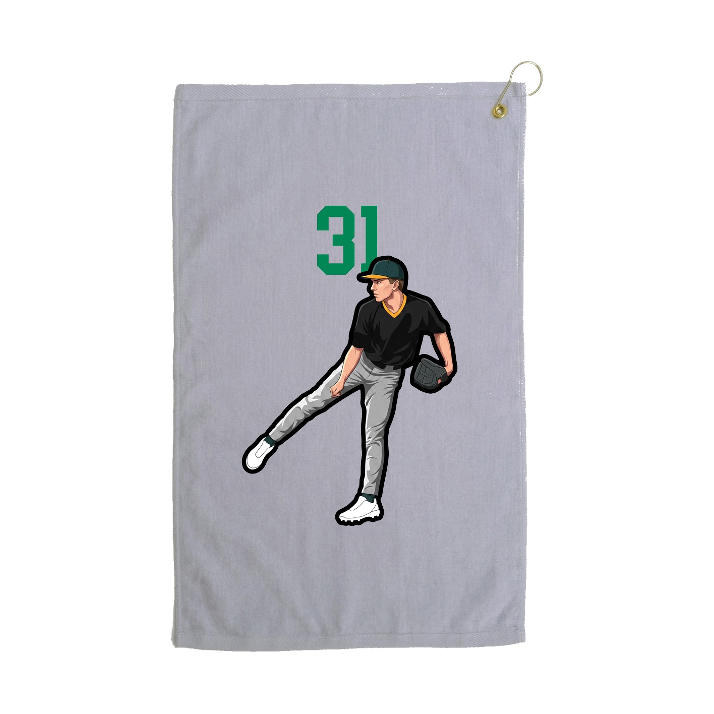 Golf Towel — Number Top in Grey