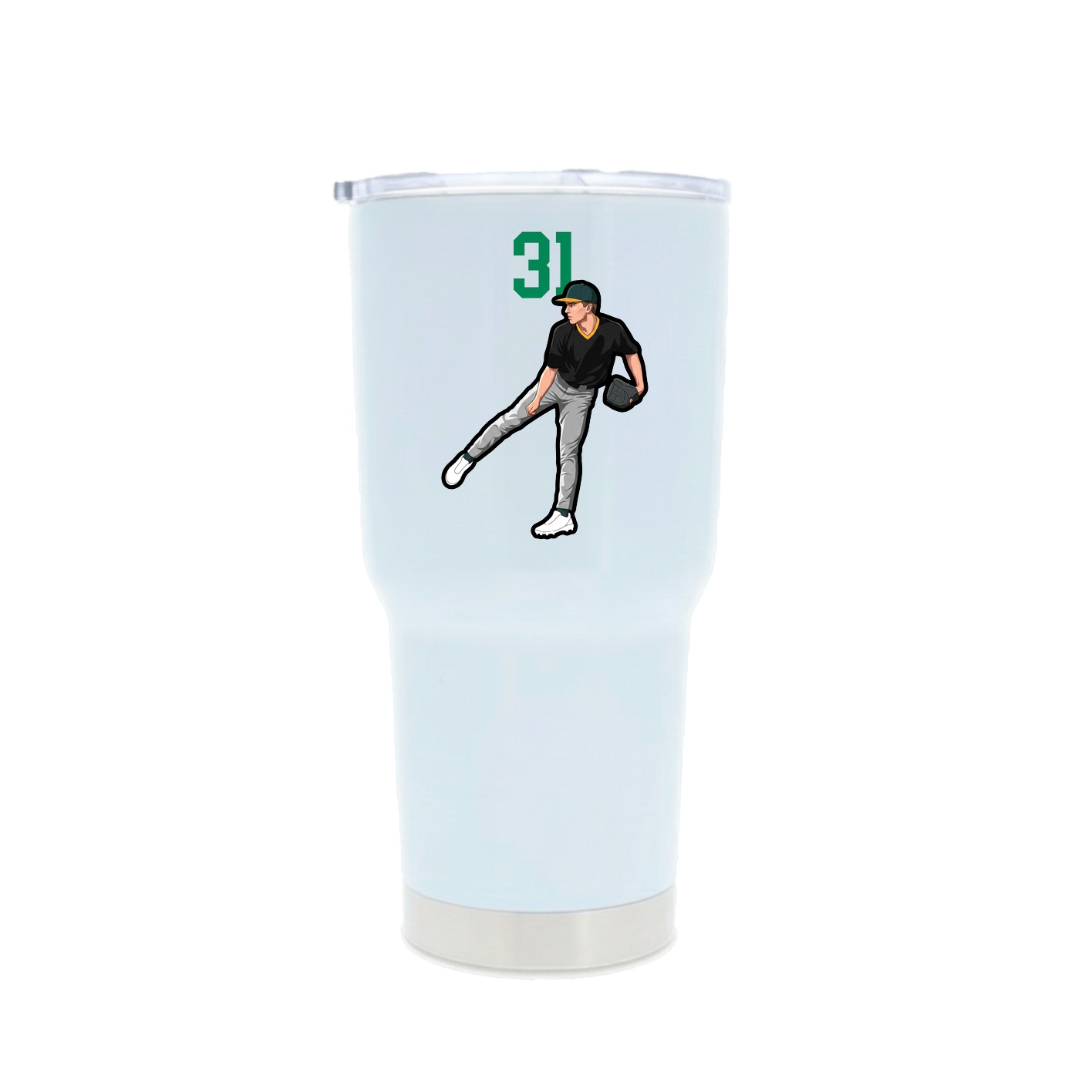 30oz Stainless Steel Tumbler — Number Top in White