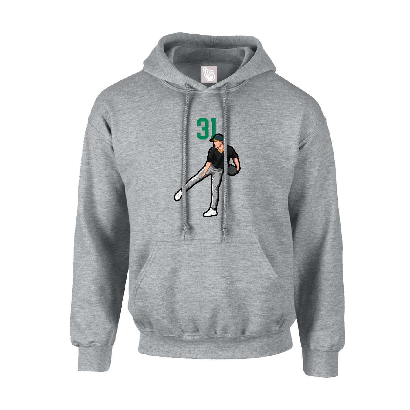 Hoodie — Number Top in Grey