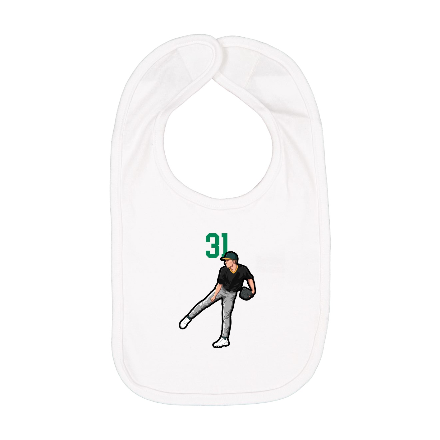 Infant Bib — Number Top in White