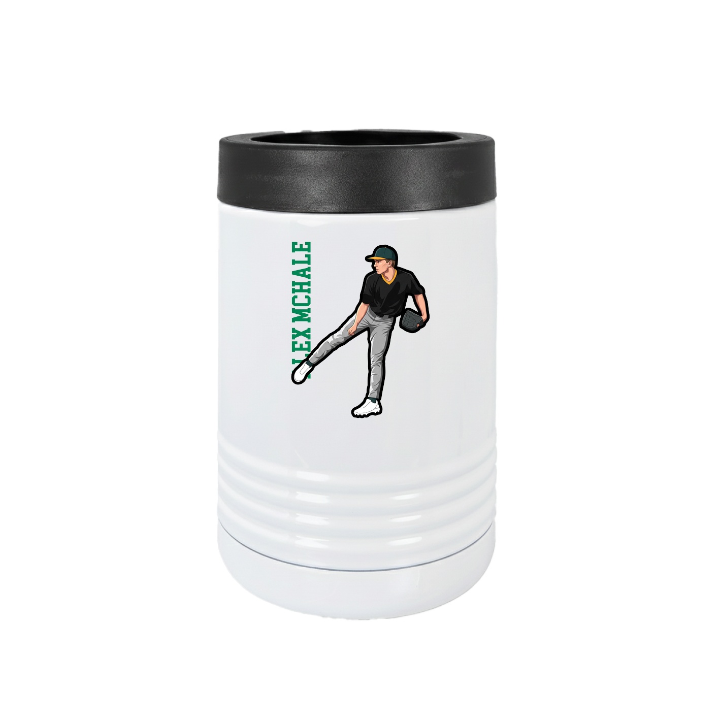 Beverage Holder — Name Vertical in White