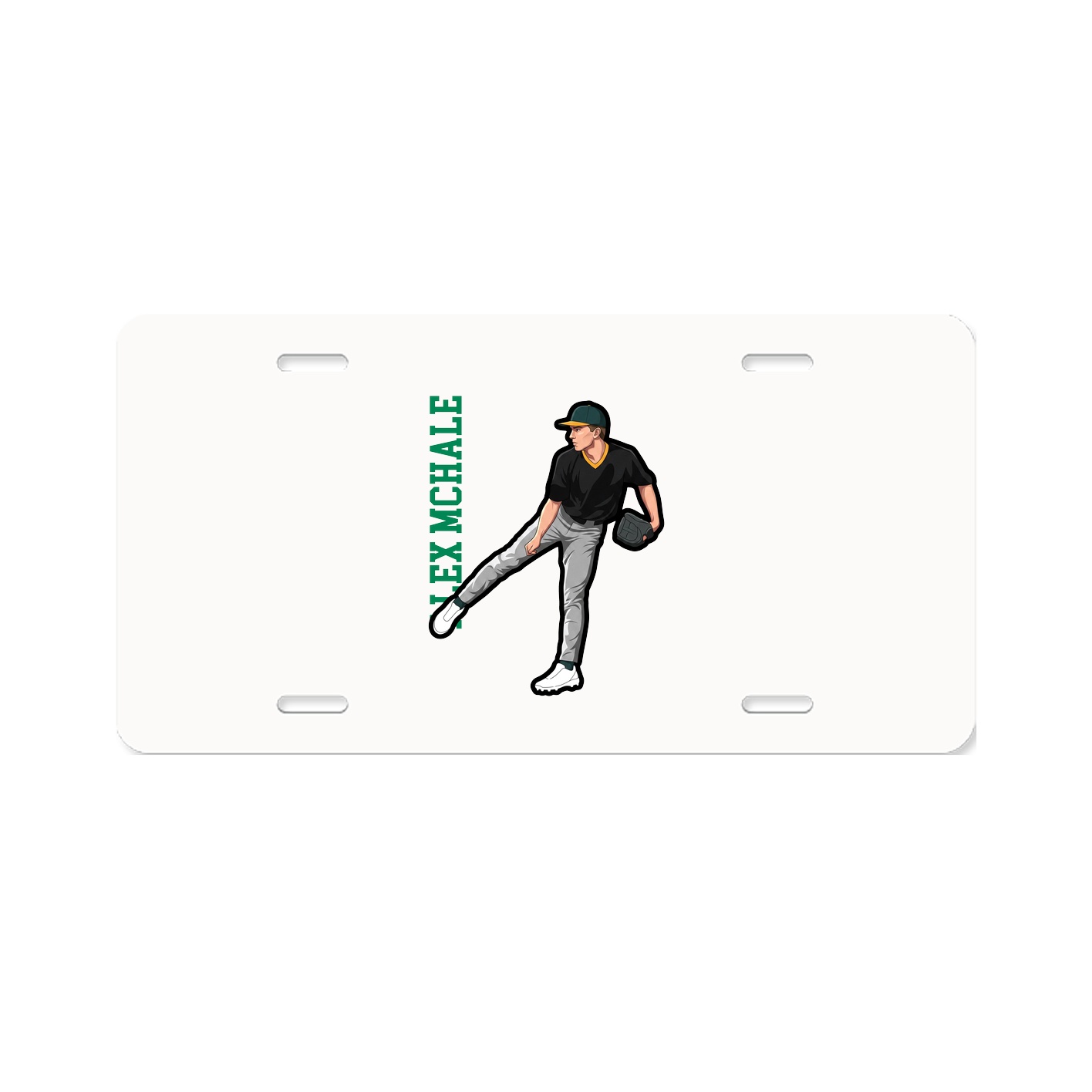 License Plate — Name Vertical in Classic