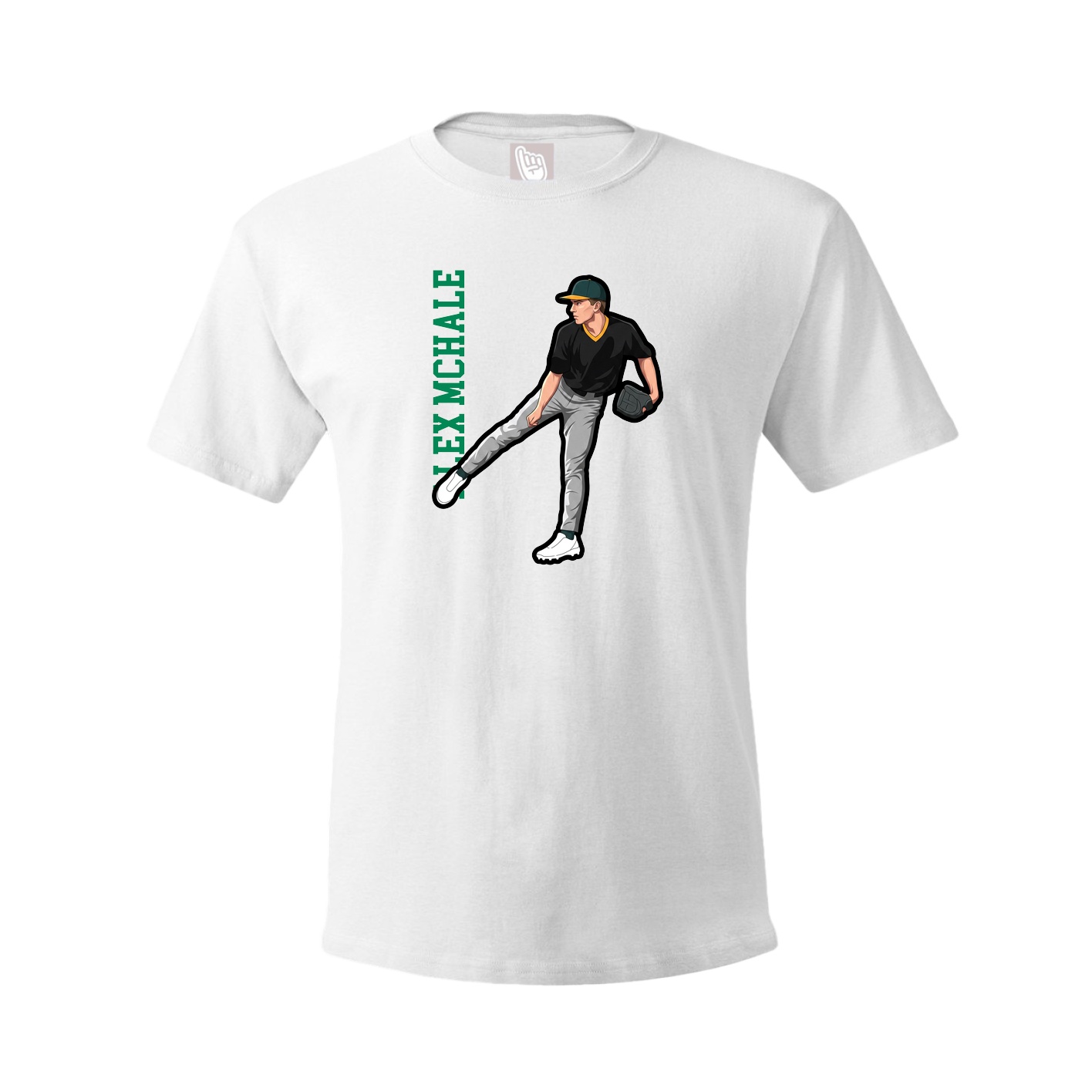 Tee — Name Vertical in White