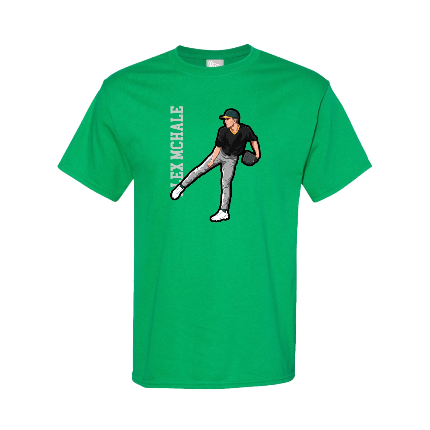 Youth Tee — Name Vertical in Green
