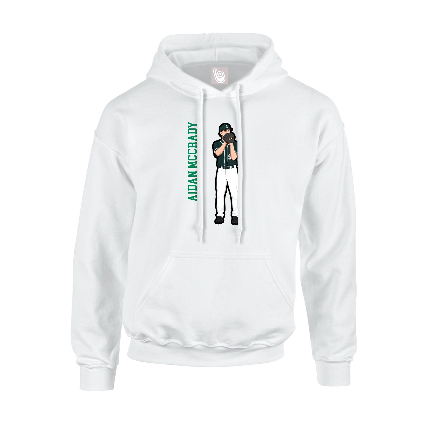Hoodie — Name Vertical in White