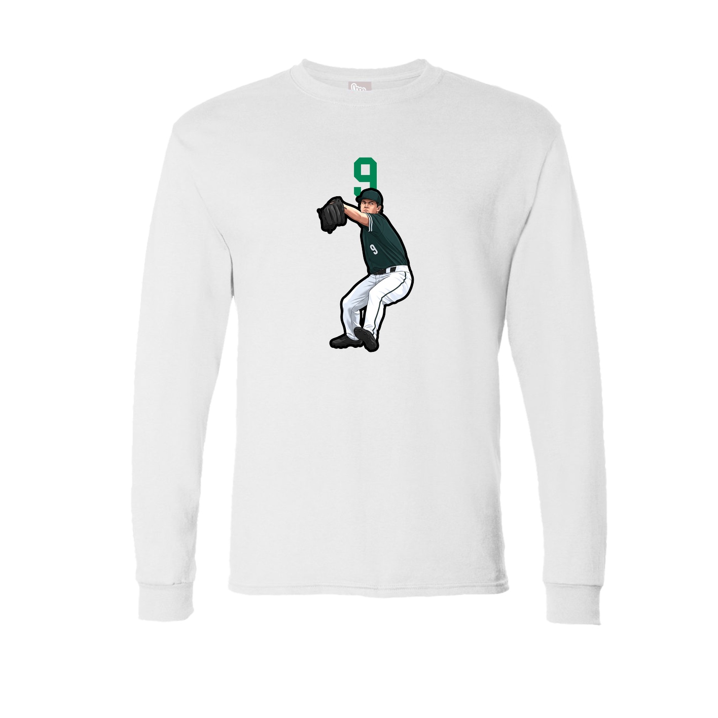 Long Sleeve Tee — Number Top in White