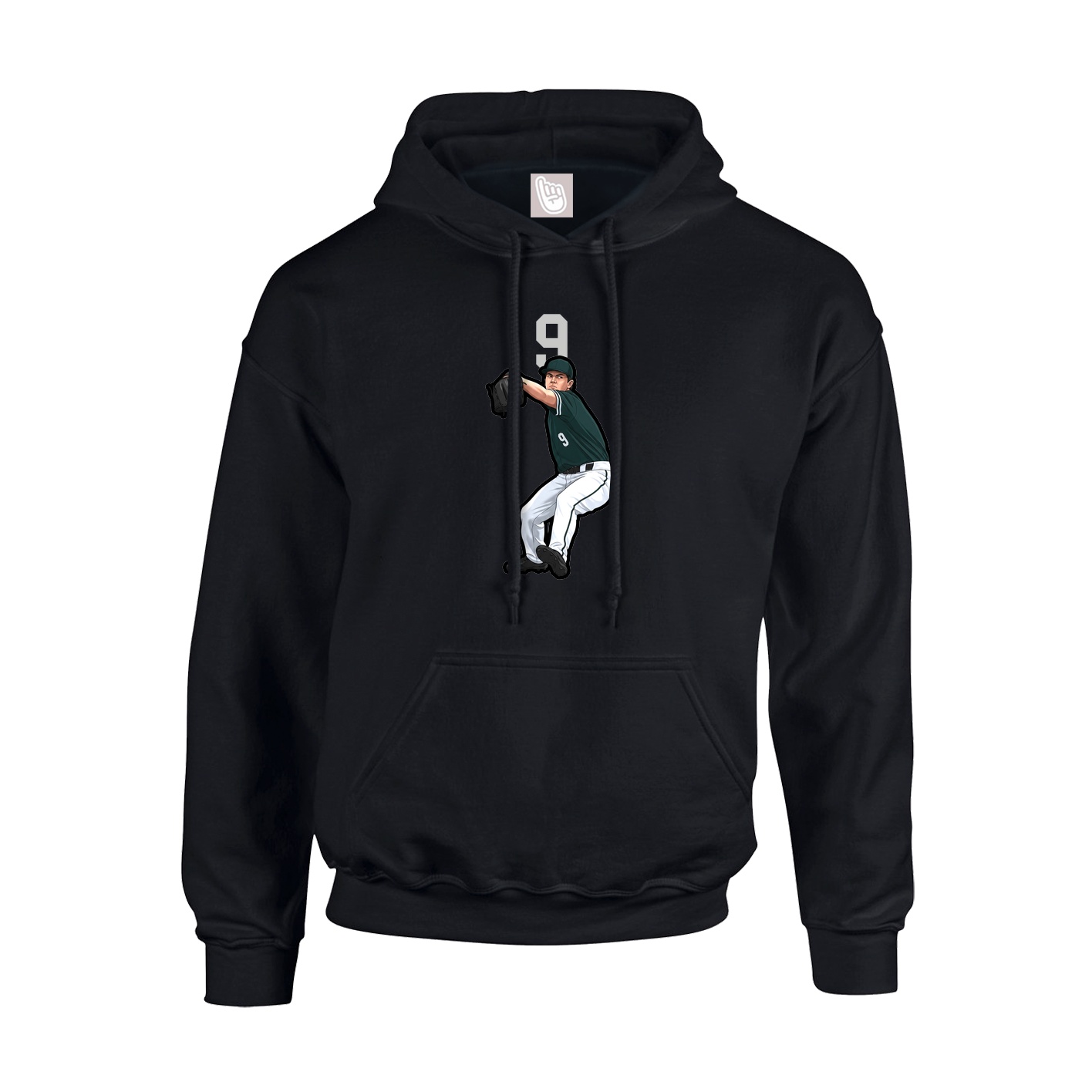 Youth Hoodie — Number Top in Black