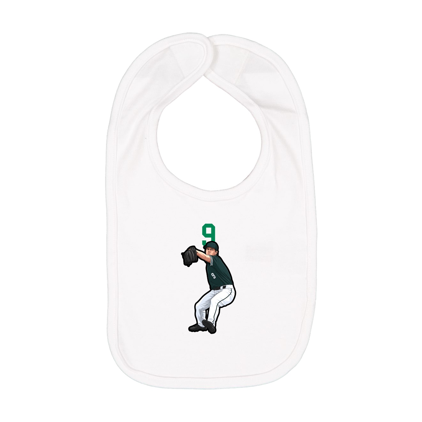 Infant Bib — Number Top in White