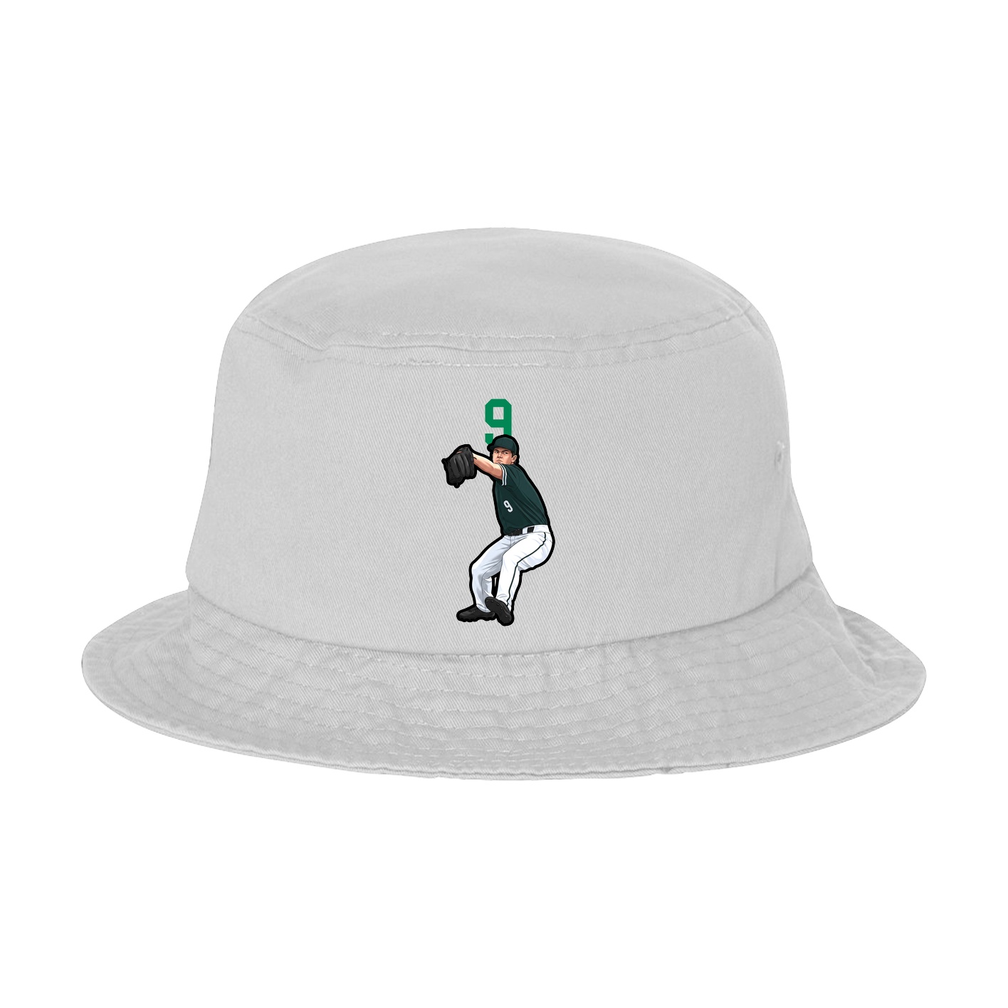 Bucket Cap — Number Top in White