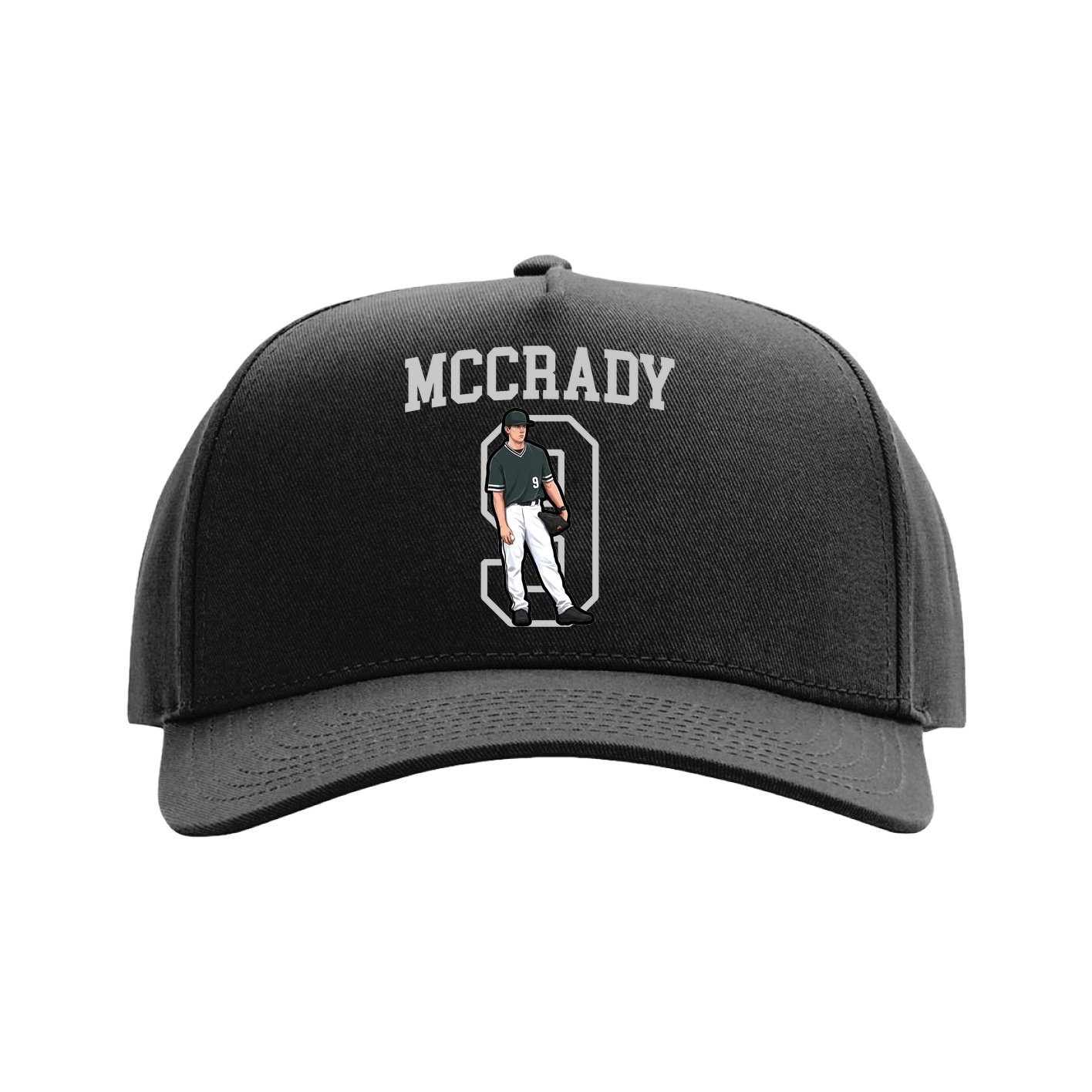 Full Fabric Five-Panel Champ Cap — Shirsey in Black