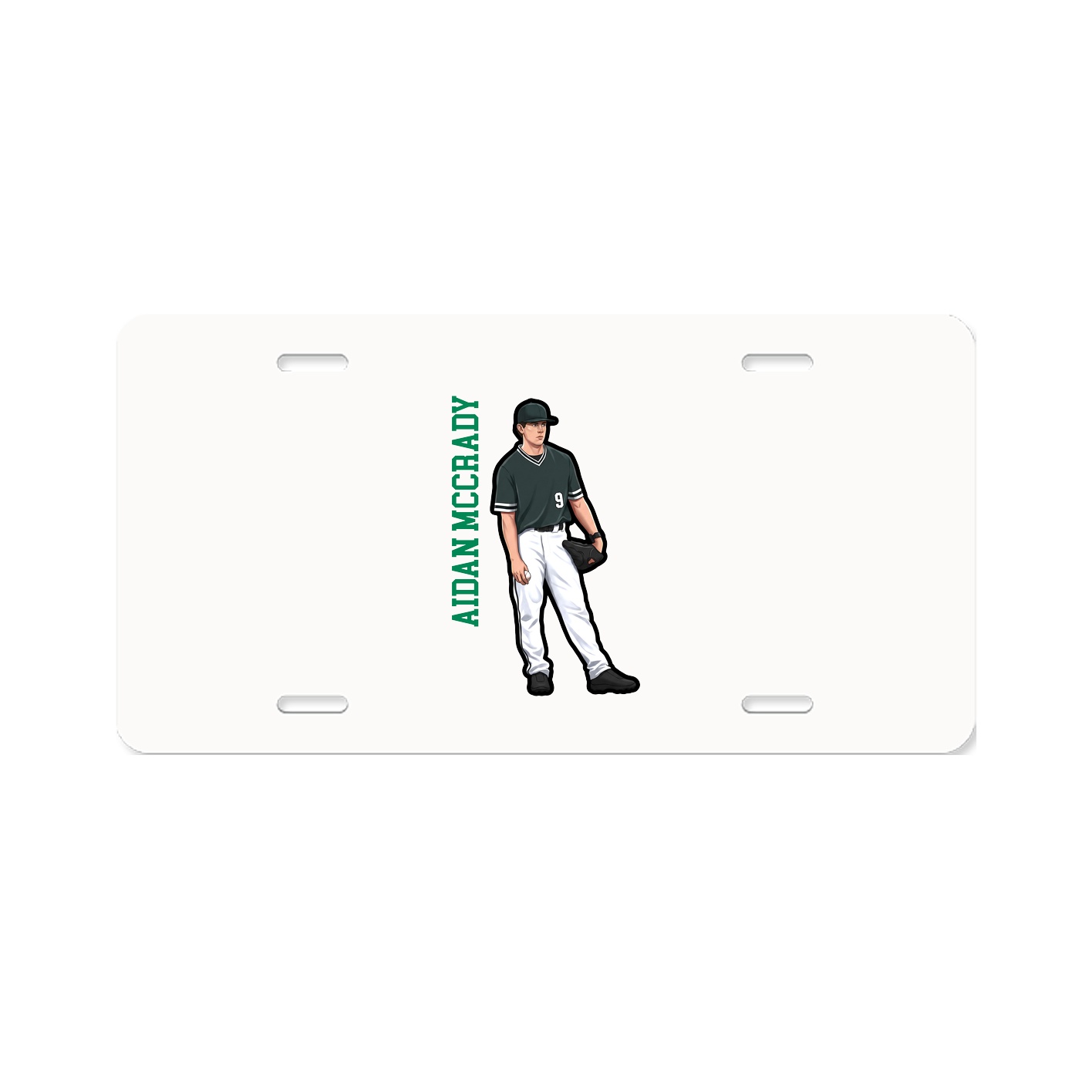 License Plate — Name Vertical in Classic
