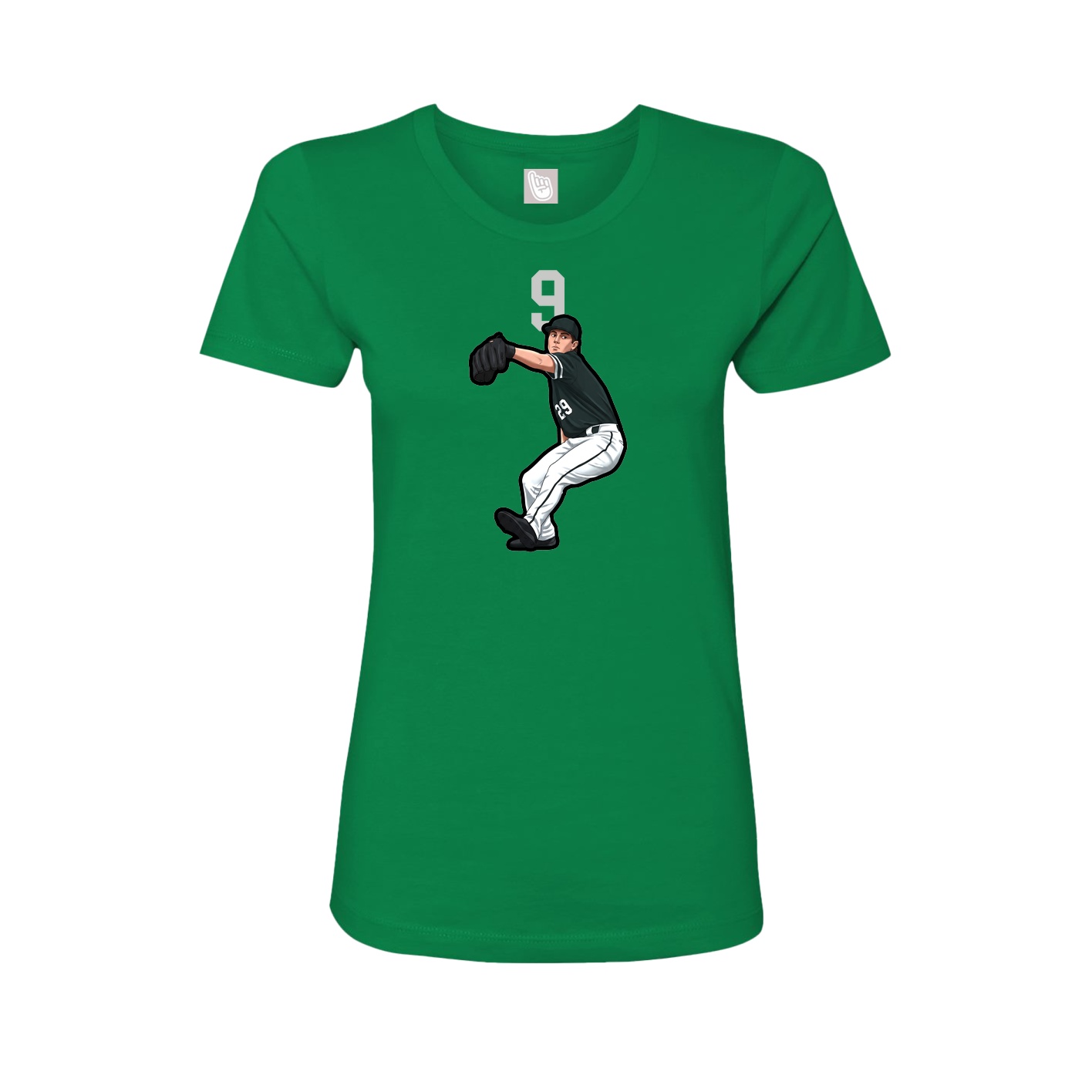 Fitted Women's Tee — Number Top in Green