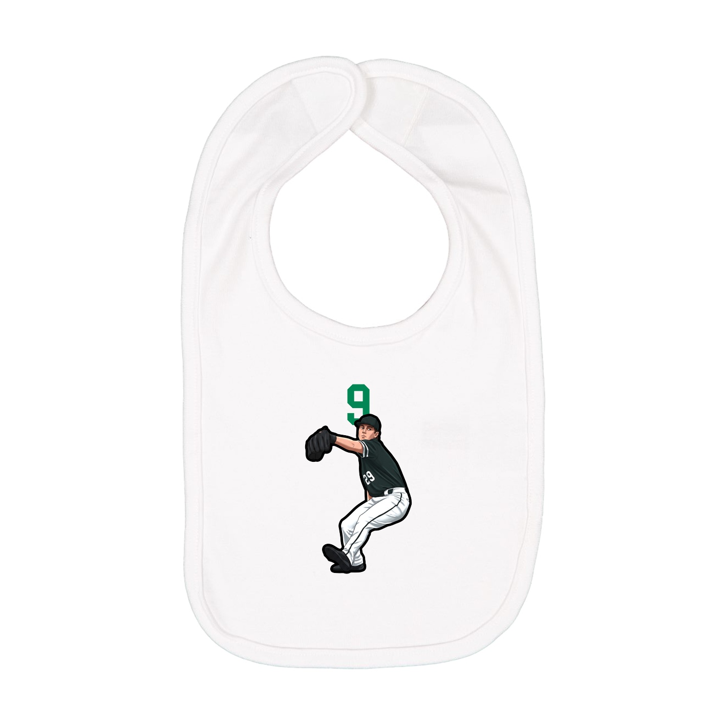 Infant Bib — Number Top in White