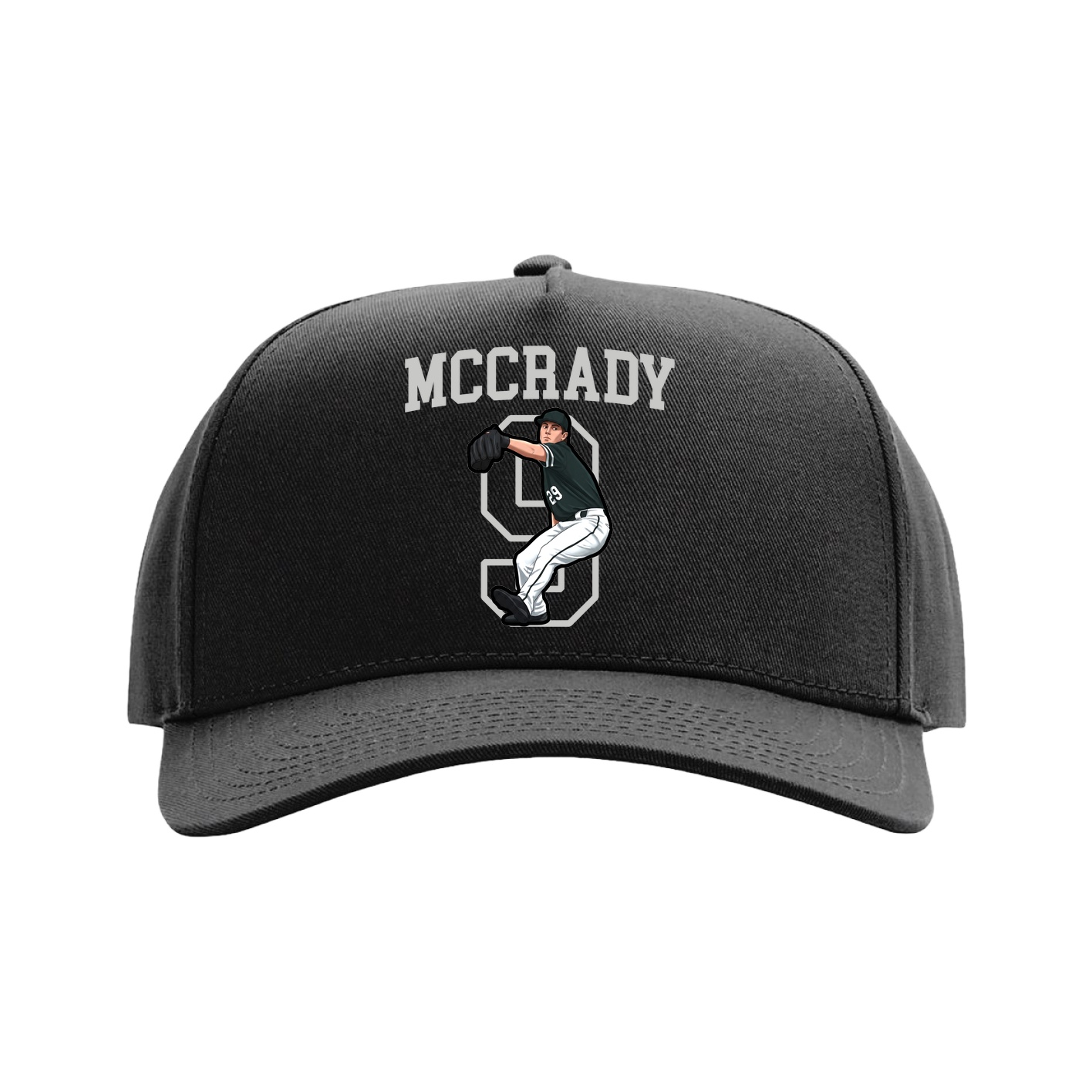 Full Fabric Five-Panel Champ Cap — Shirsey in Black