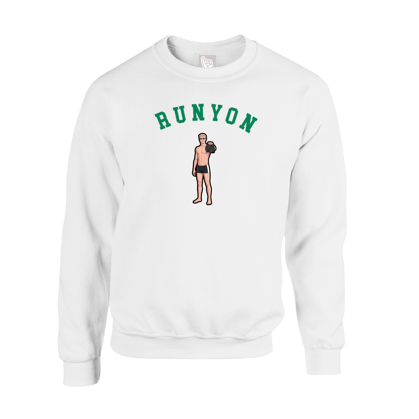 Fleece Crew — Shirsey Arch in White