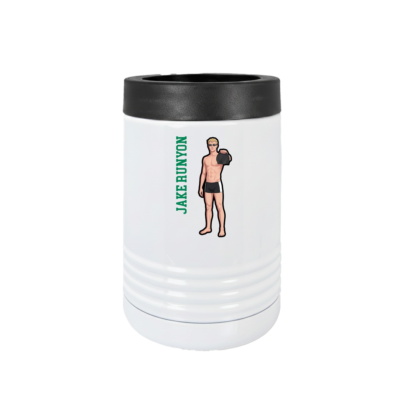 Beverage Holder — Name Vertical in White