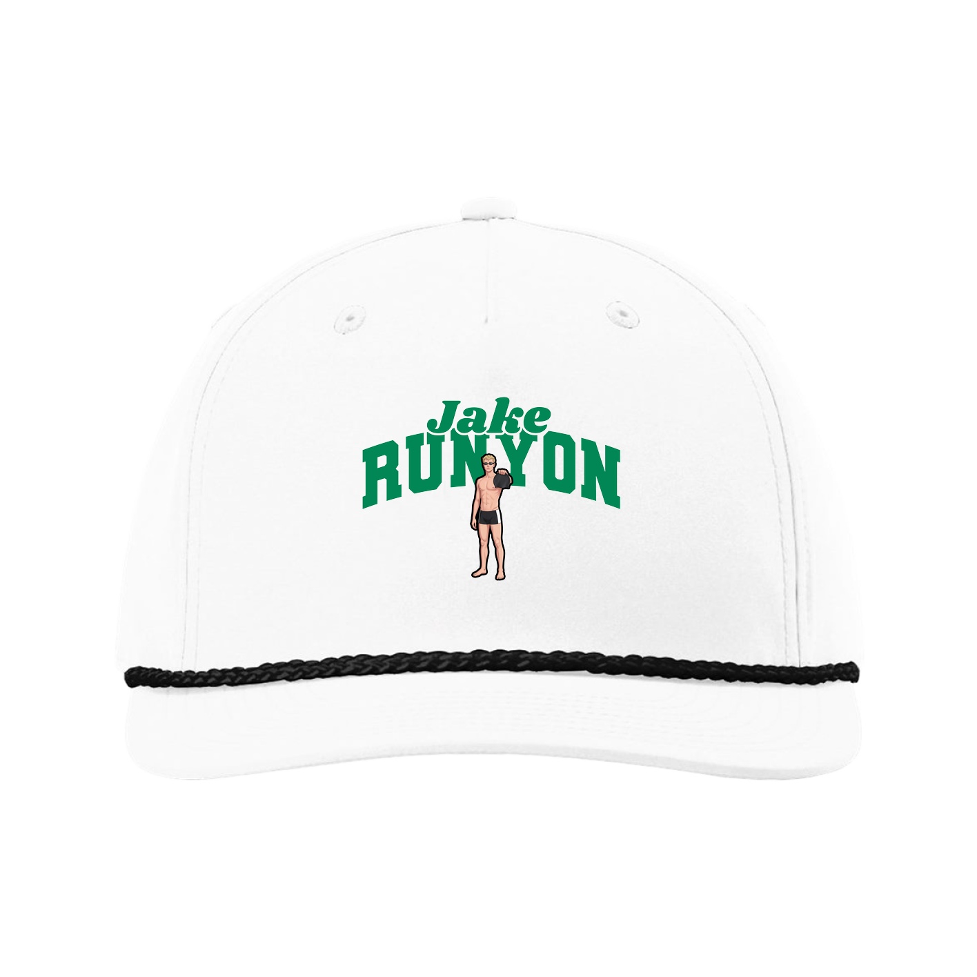 Five-Panel Classic Rope Cap — Signature Arch in White