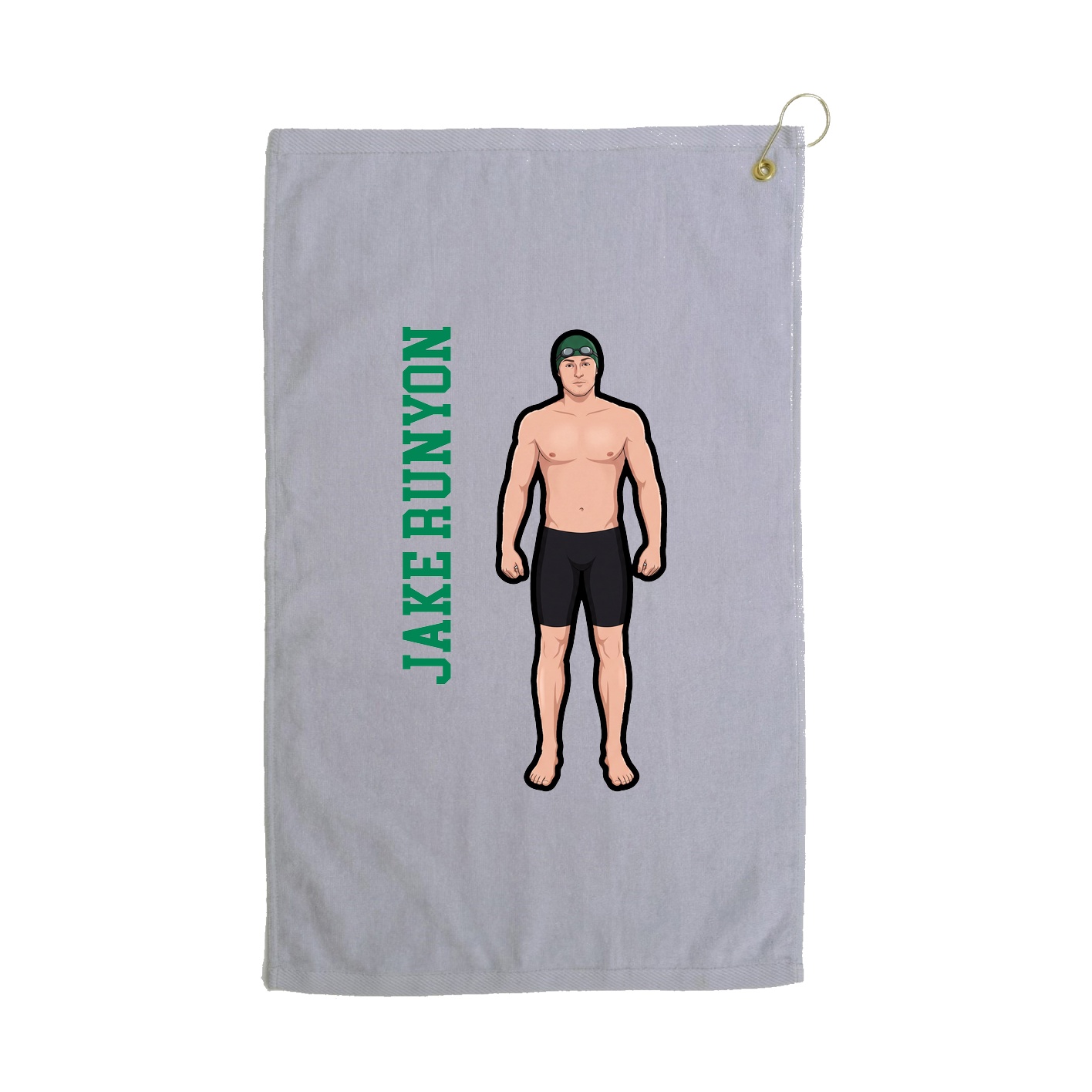 Golf Towel — Name Vertical in Grey