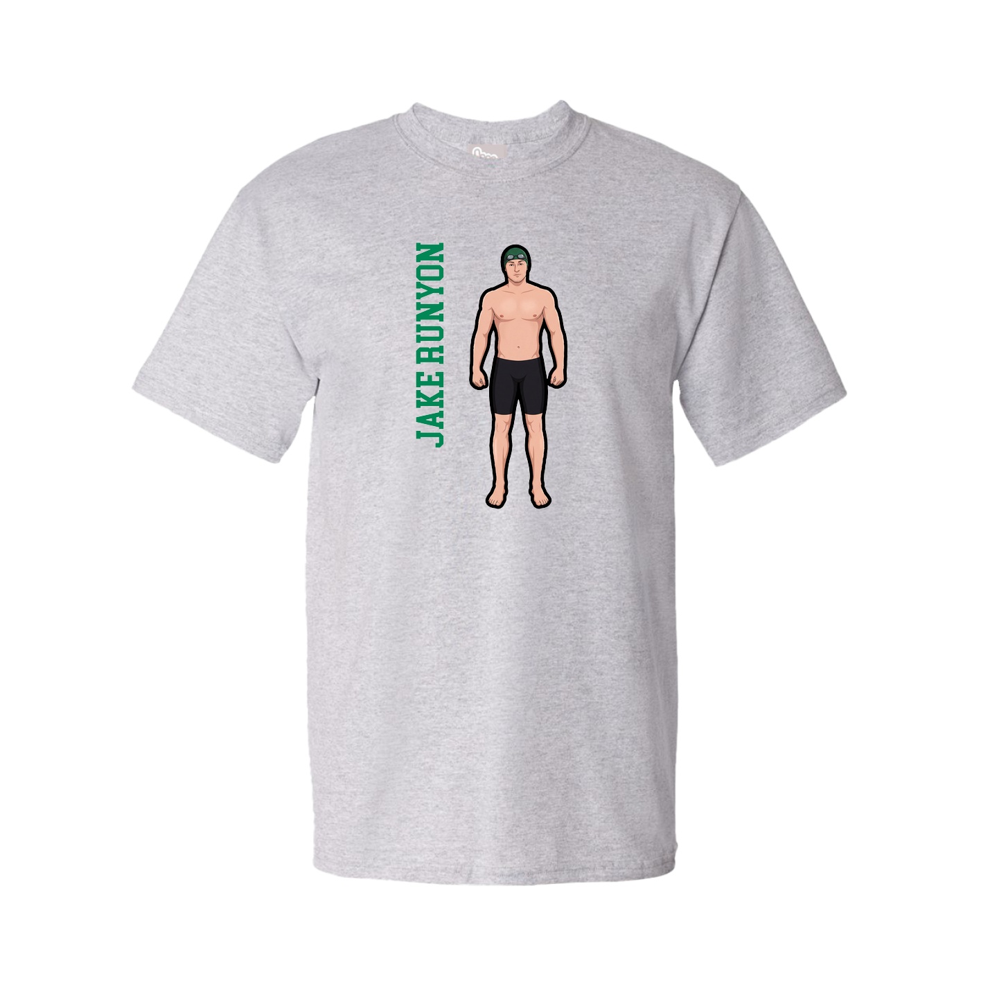 Tee — Name Vertical in Grey