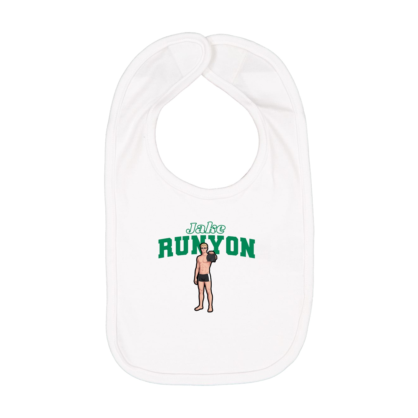 Infant Bib — Name Arch in White