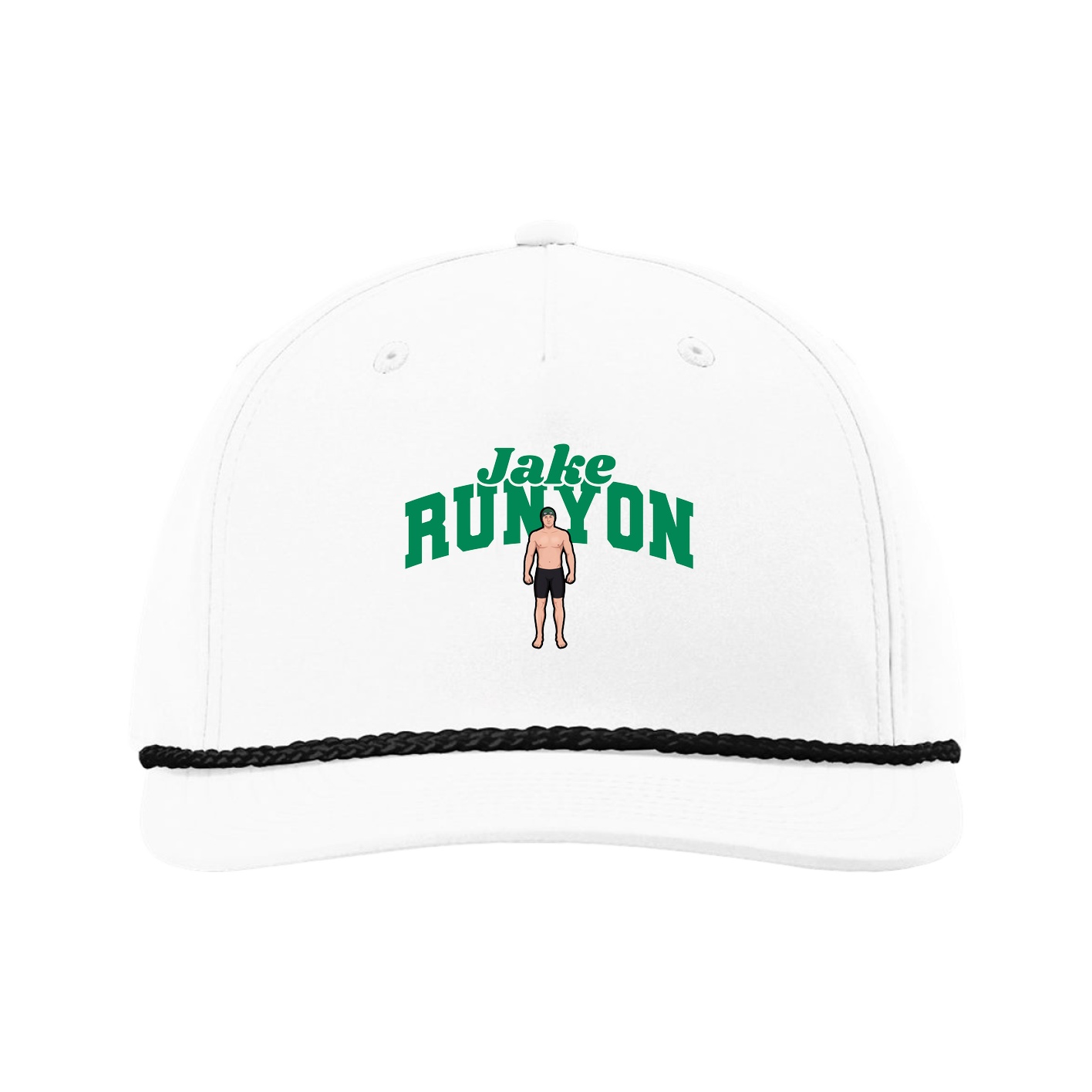 Five-Panel Classic Rope Cap — Signature Arch in White