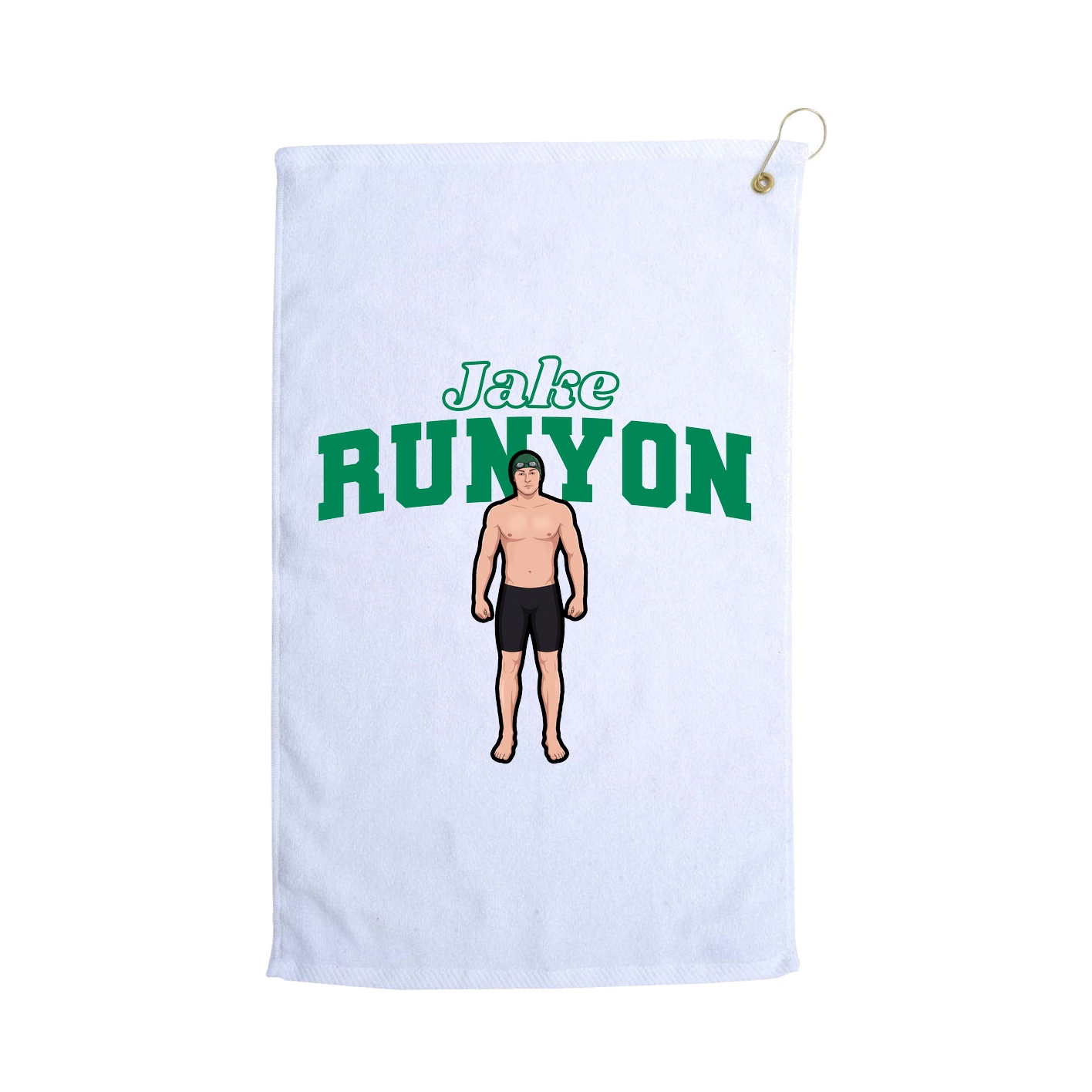 Golf Towel — Name Arch in White