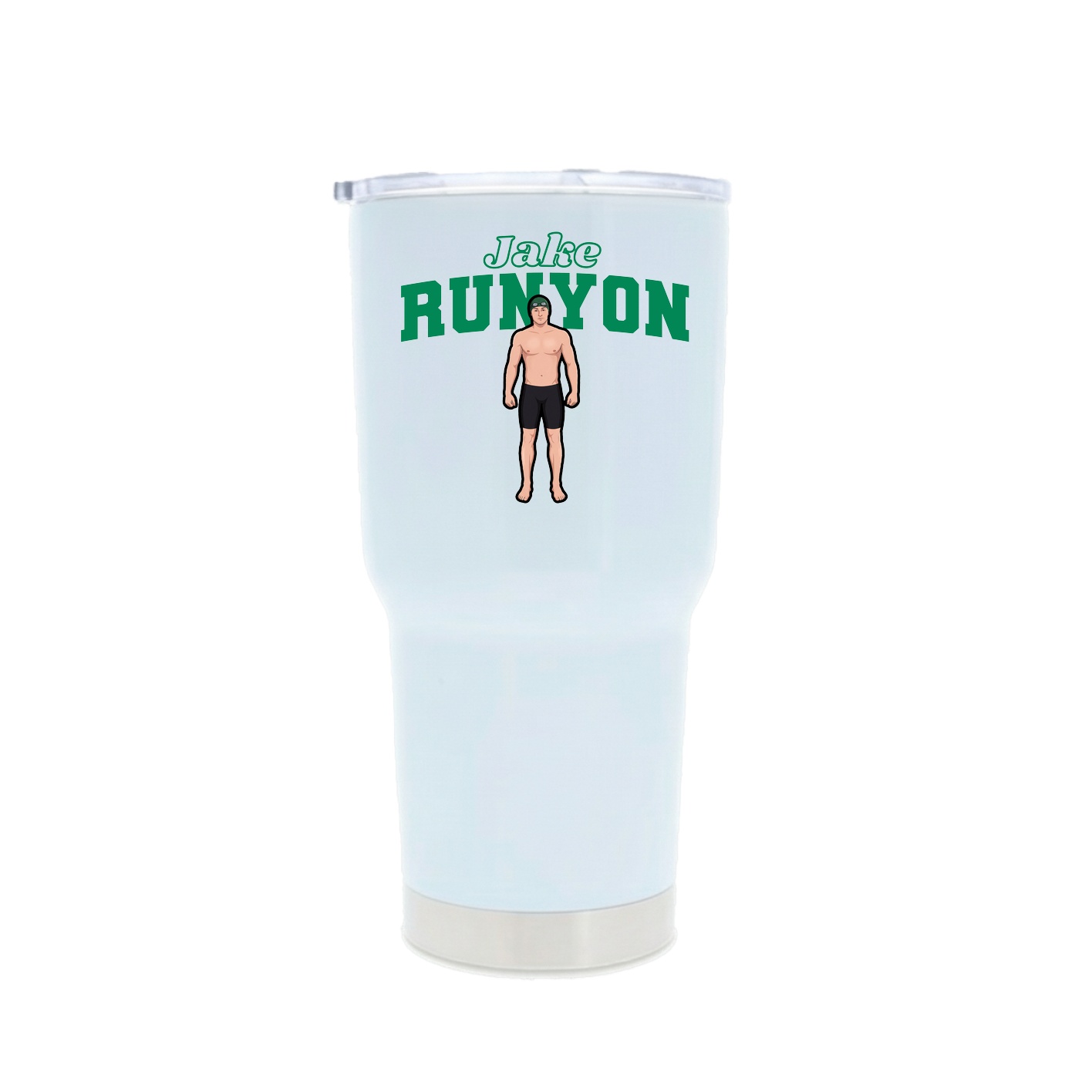 30oz Stainless Steel Tumbler — Name Arch in White