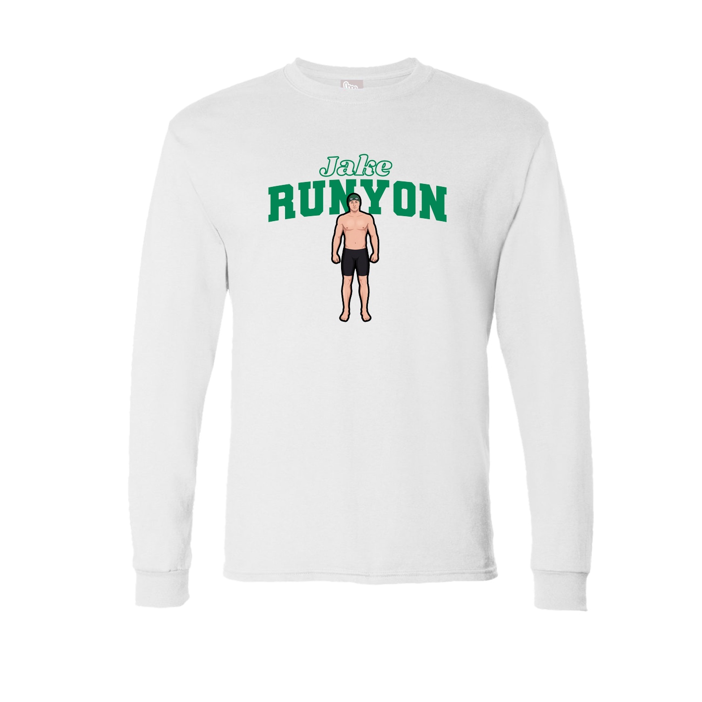 Long Sleeve Tee — Name Arch in White