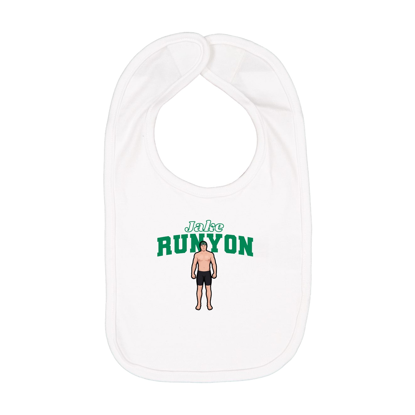 Infant Bib — Name Arch in White