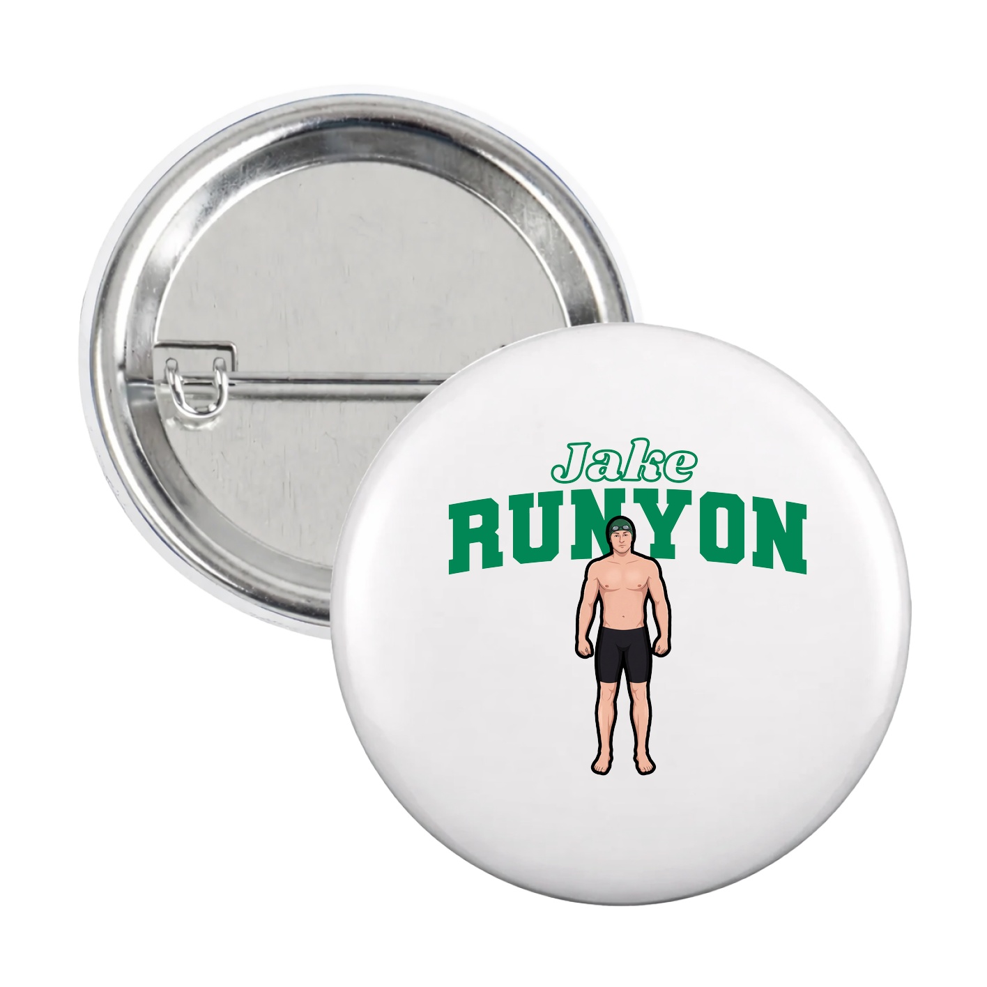 Game Day Button — Name Arch in White